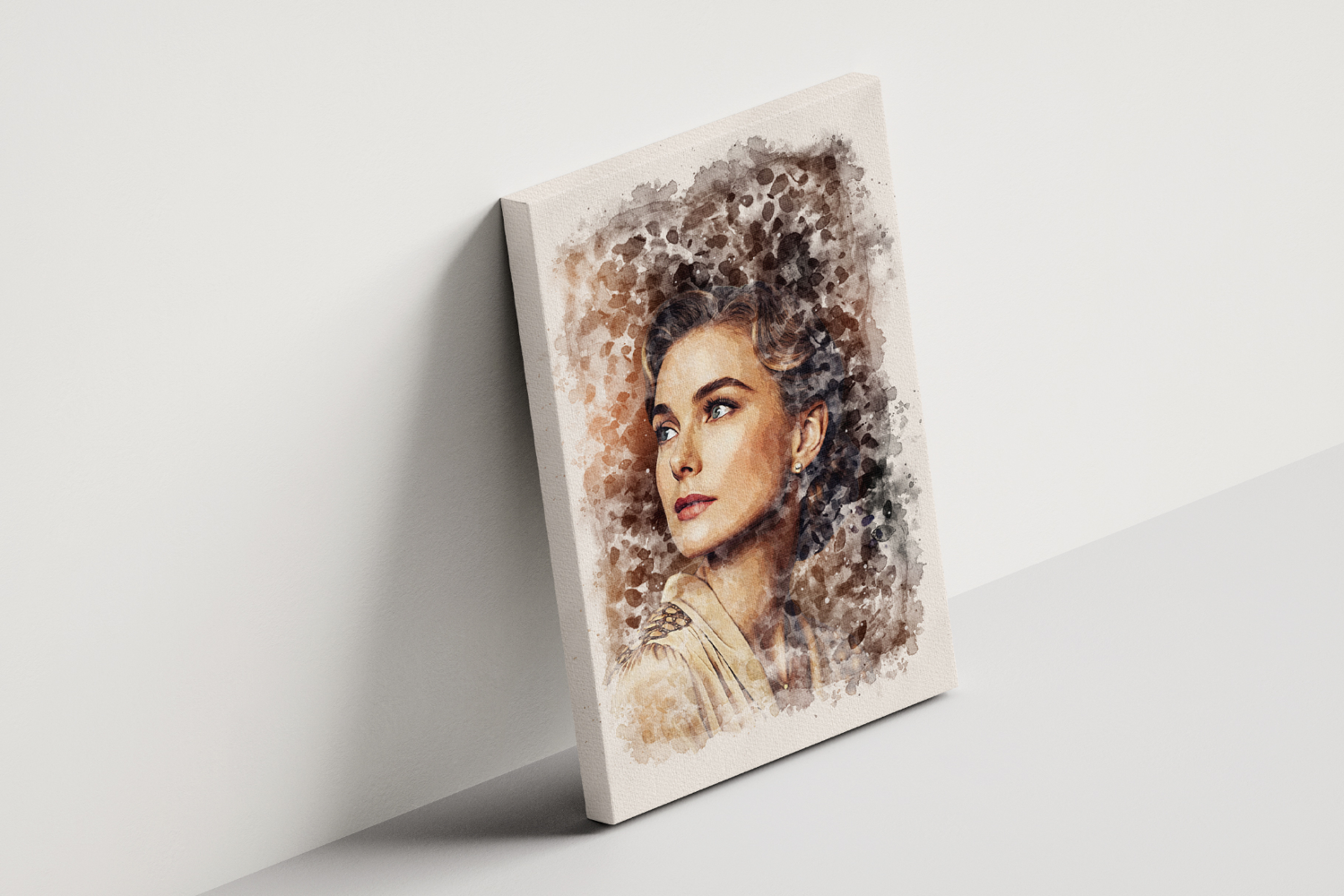 Vintage Style Digital Watercolor Portrait Art Effect product image 1
