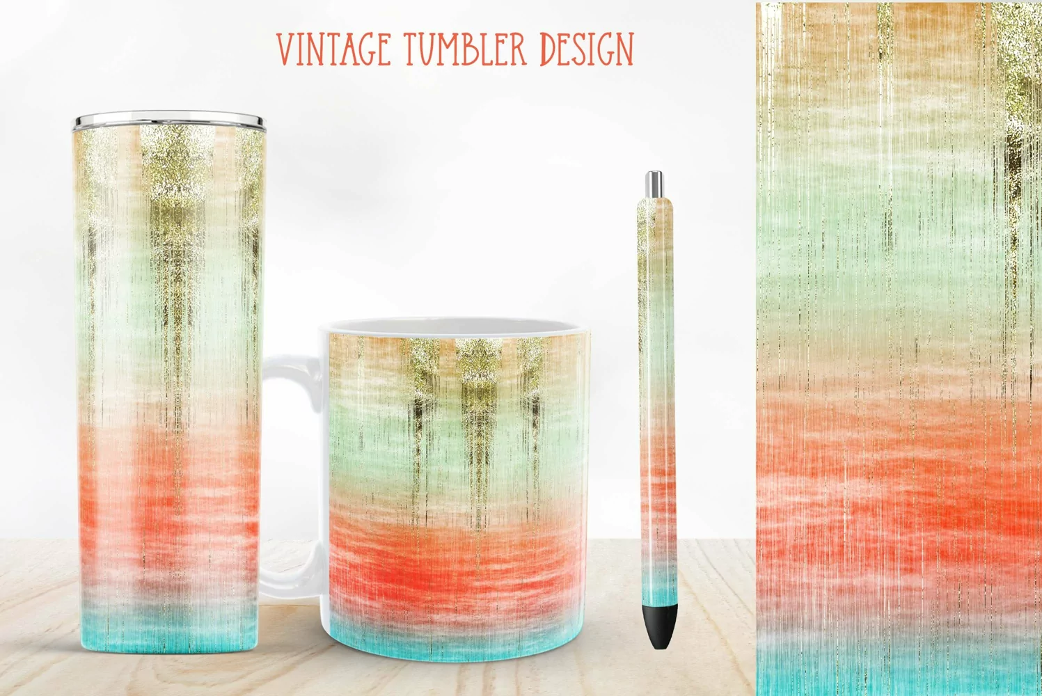 vintage sublimation design for tumbler and mug and pen