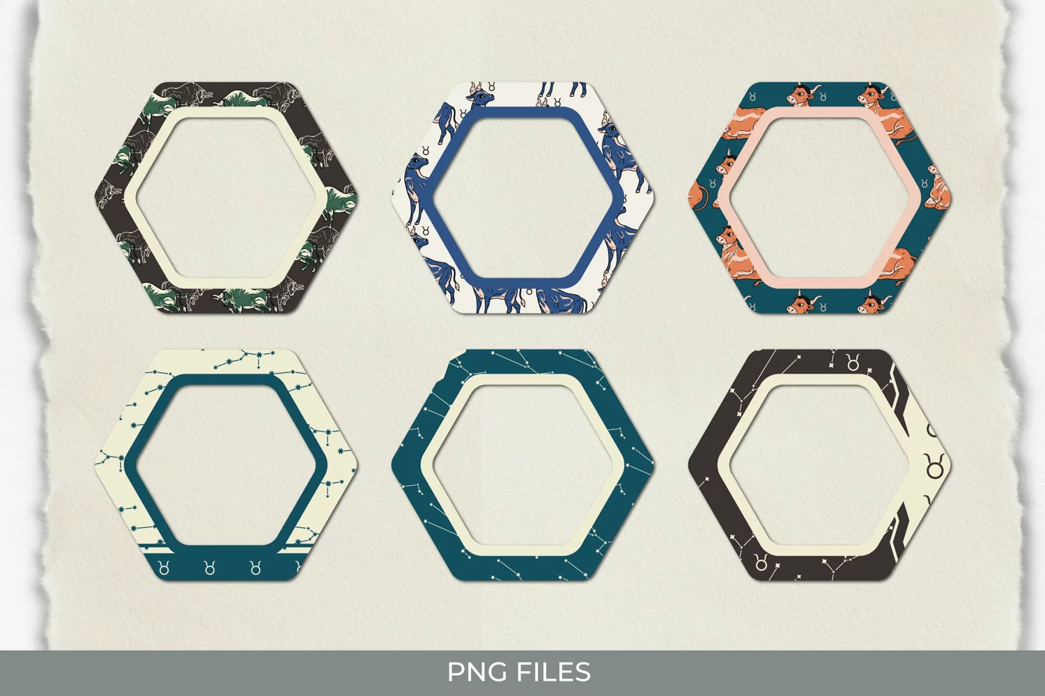 Vintage Taurus Sign Seamless Pattern Frames product image 1