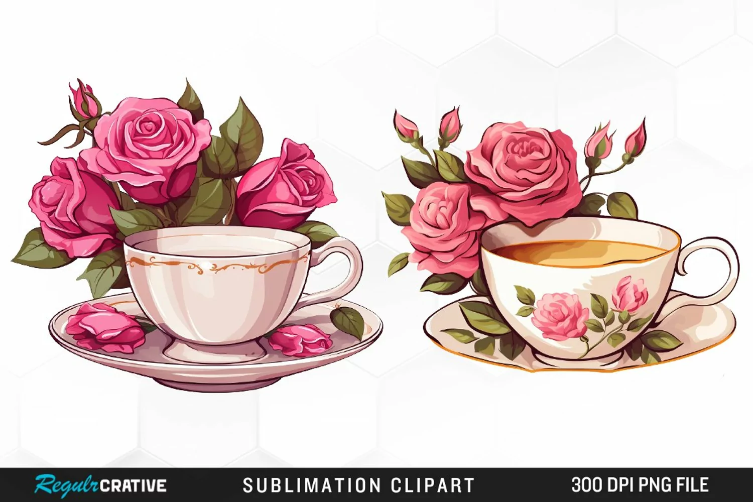 Vintage Tea Watercolor Clipart product image 1