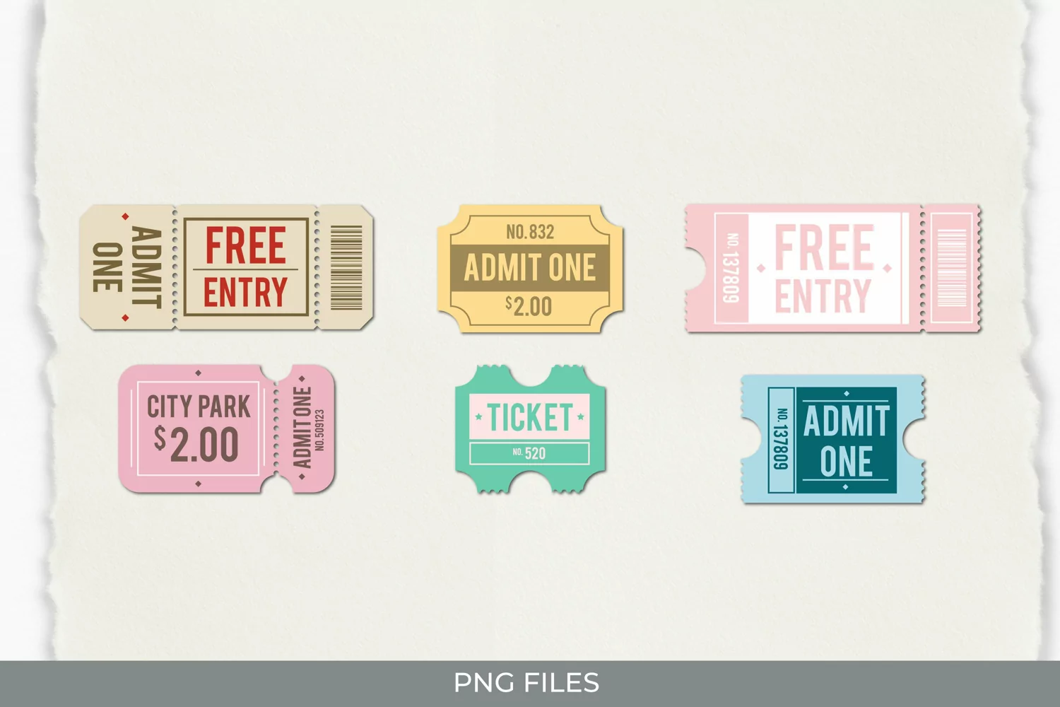 Vintage Ticket Clipart - Scrapbooking Embellishment product image 1