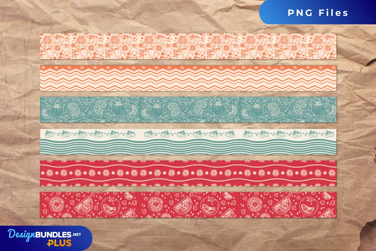 Vintage Tomatoes Seamless Pattern Stripe product image 1