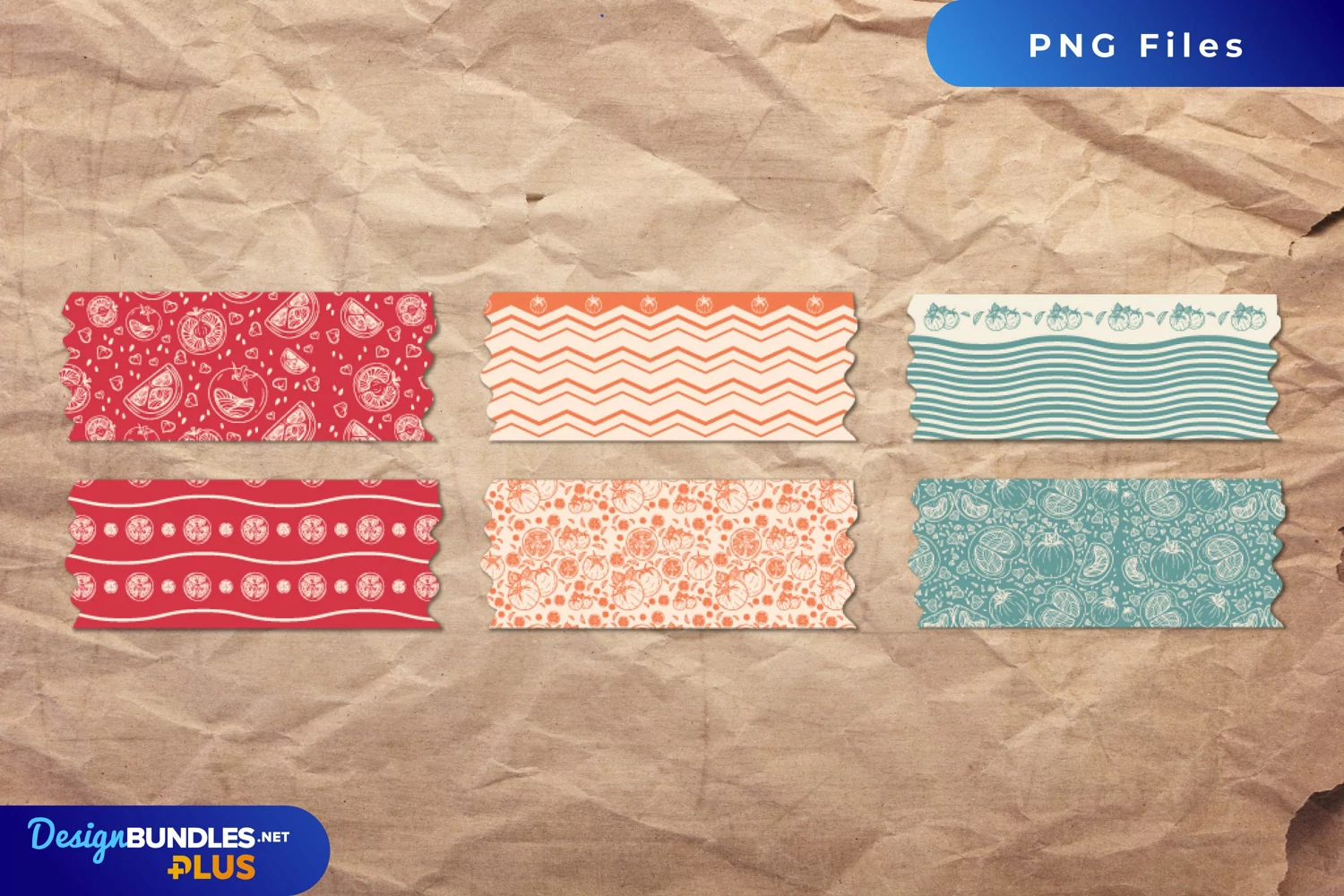 Vintage Tomatoes Seamless Pattern Tape product image 1