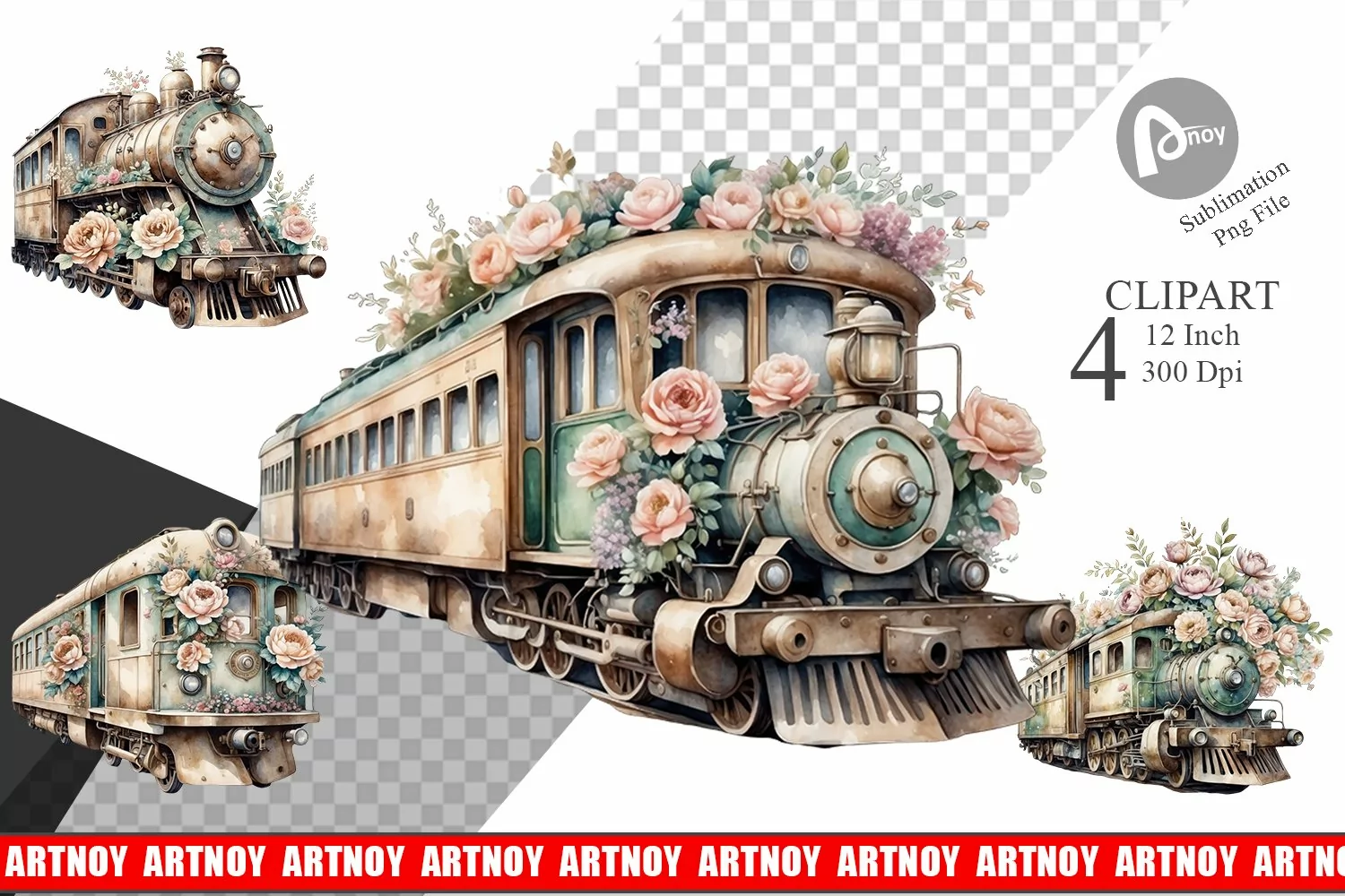 Vintage Train Clipart product image 1