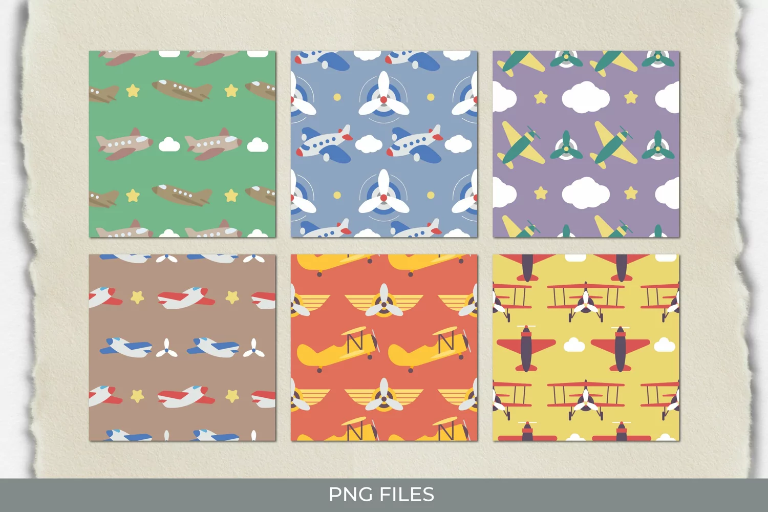 Vintage Travel Airplane Seamless Pattern Paper Pack product image 1