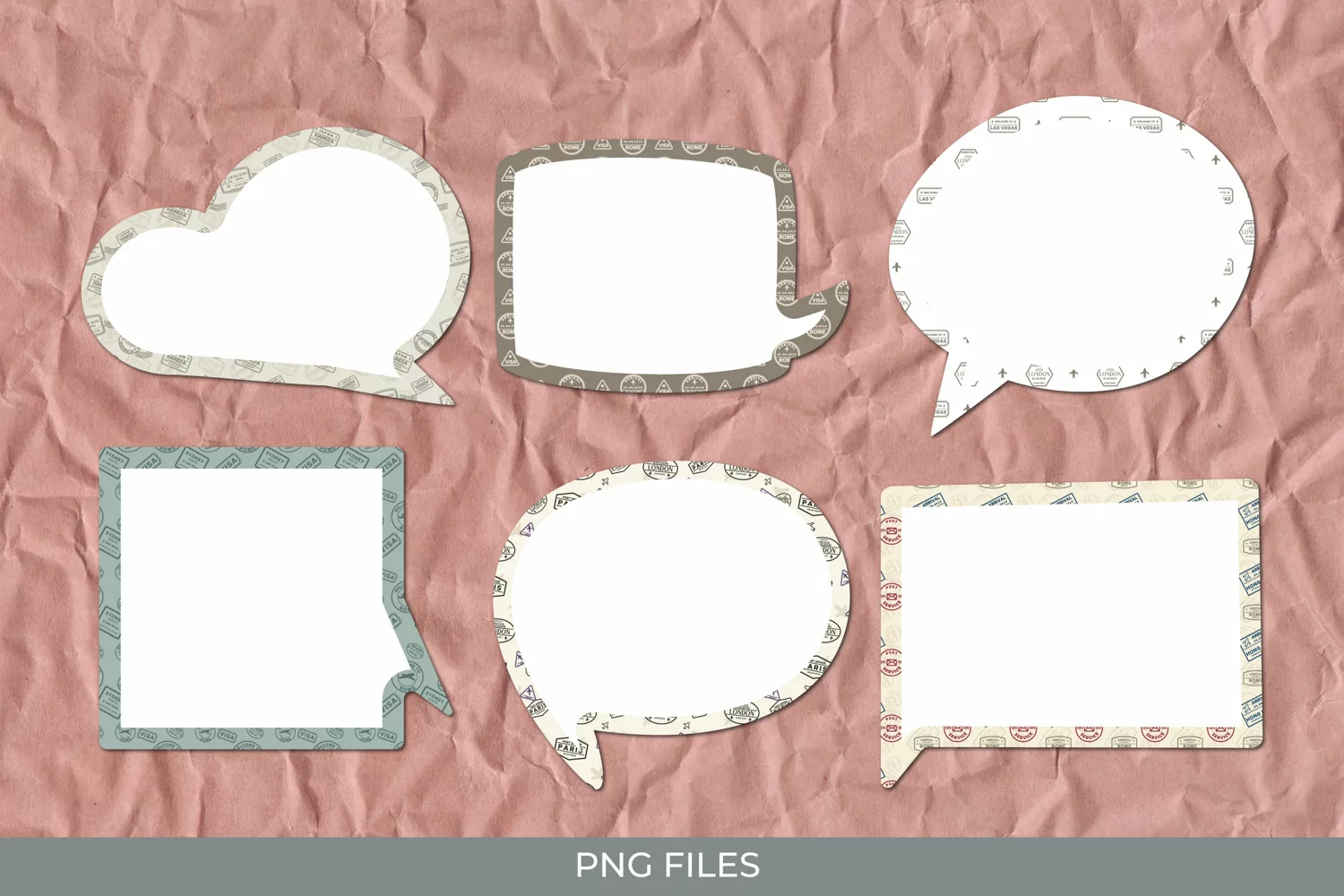 Vintage Travel Stamp Speech Bubbles product image 1