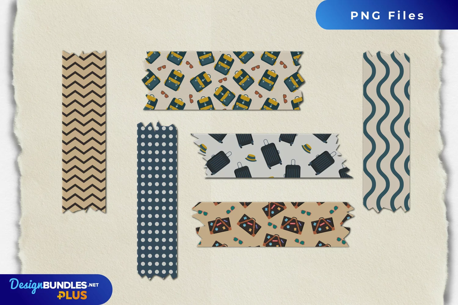 Vintage Travel Suit Cases Patterned Tape product image 1