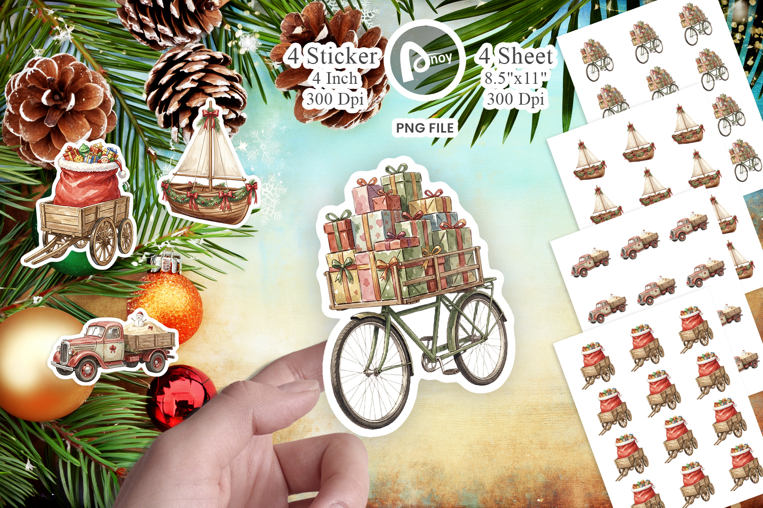 Tropical Christmas Vehicle Sticker product image 1