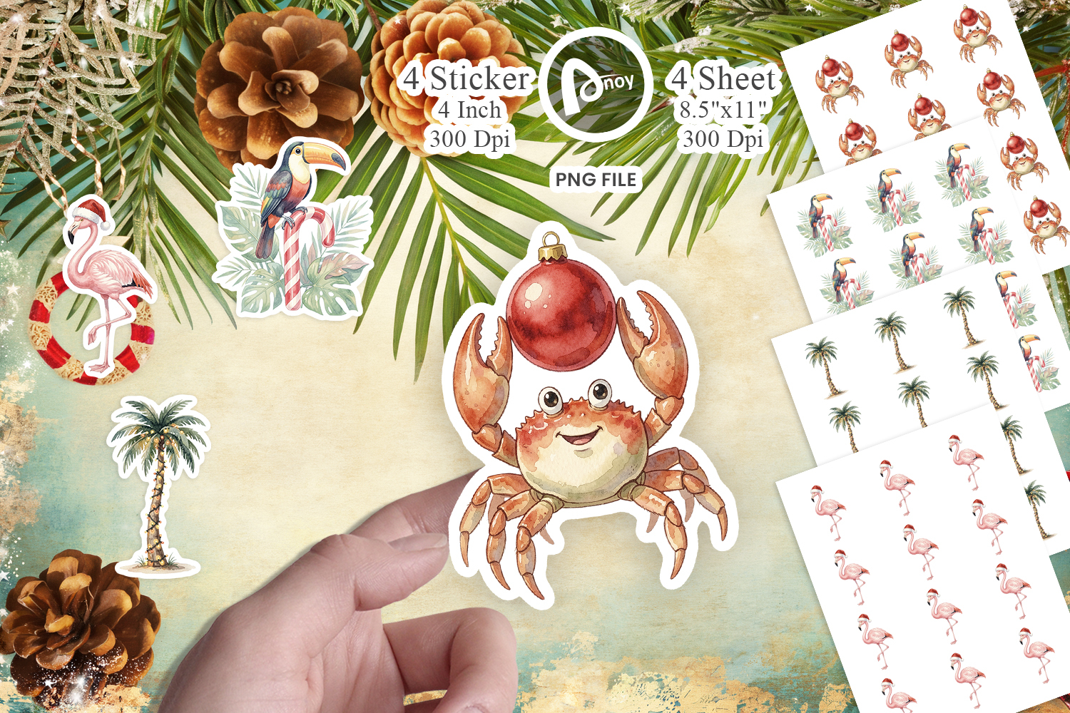 Vintage Tropical Holiday Animal Sticker product image 1