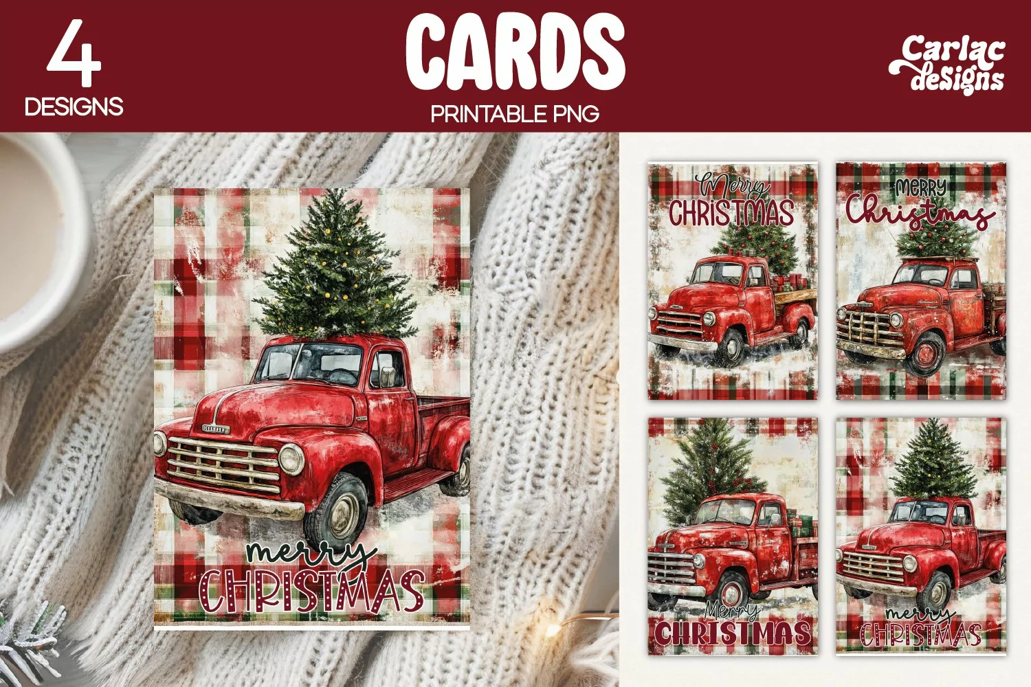 vintage truck christmas cards