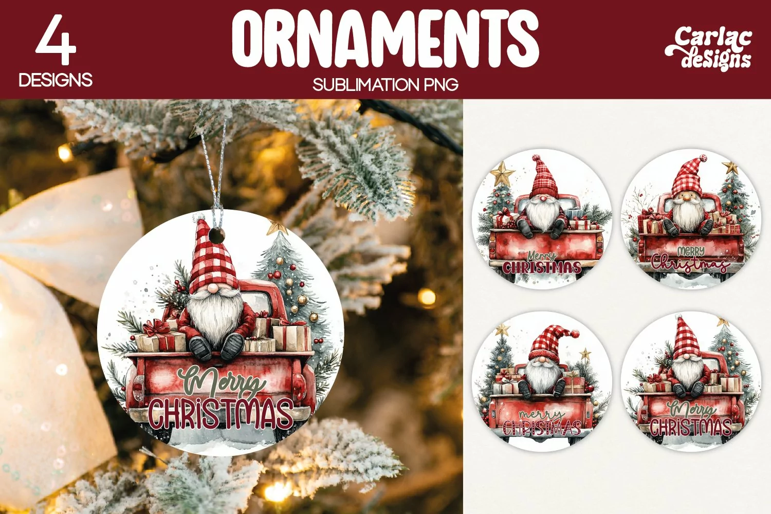 vintage truck ornament sublimation