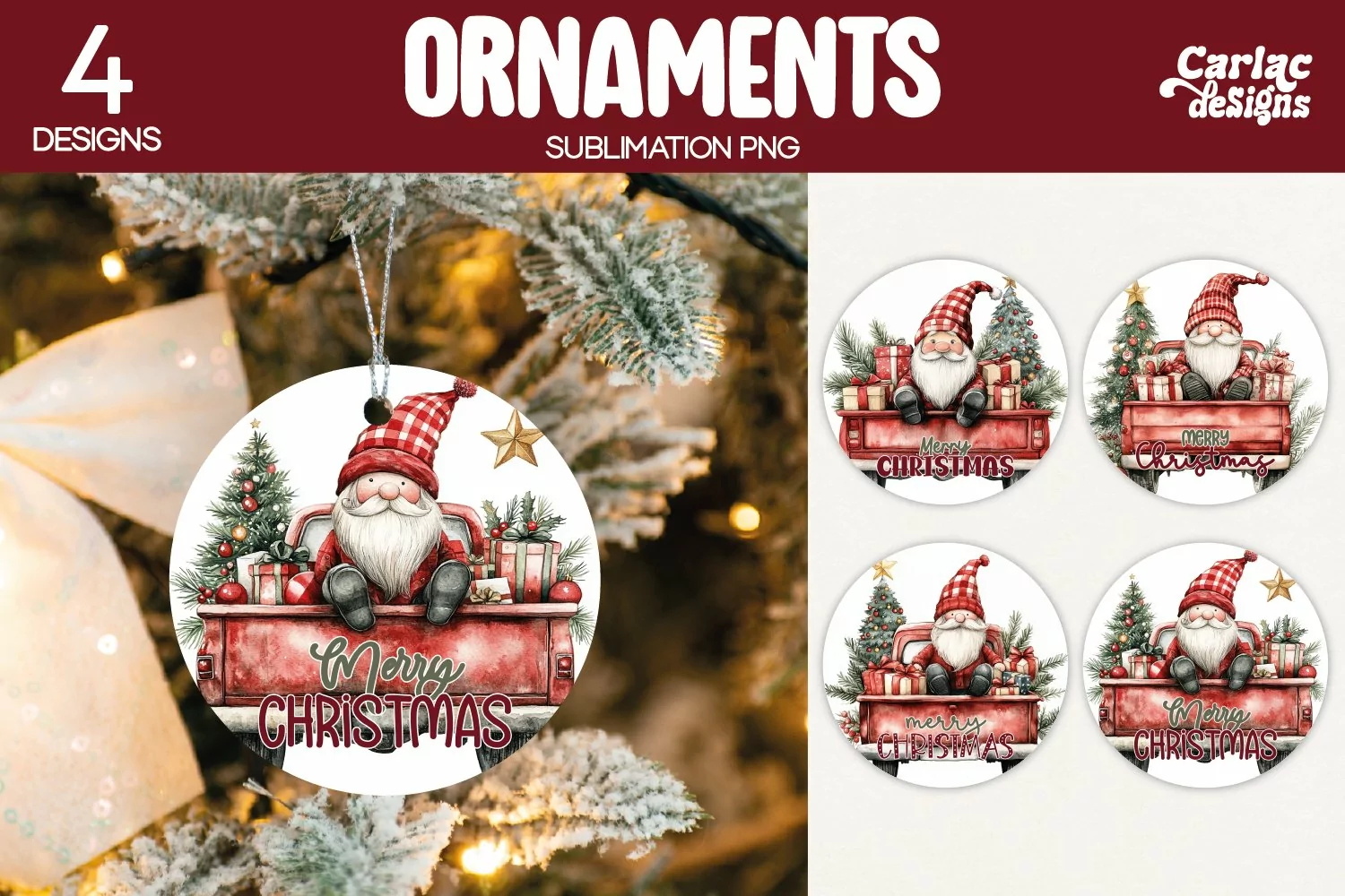 vintage truck ornament sublimation