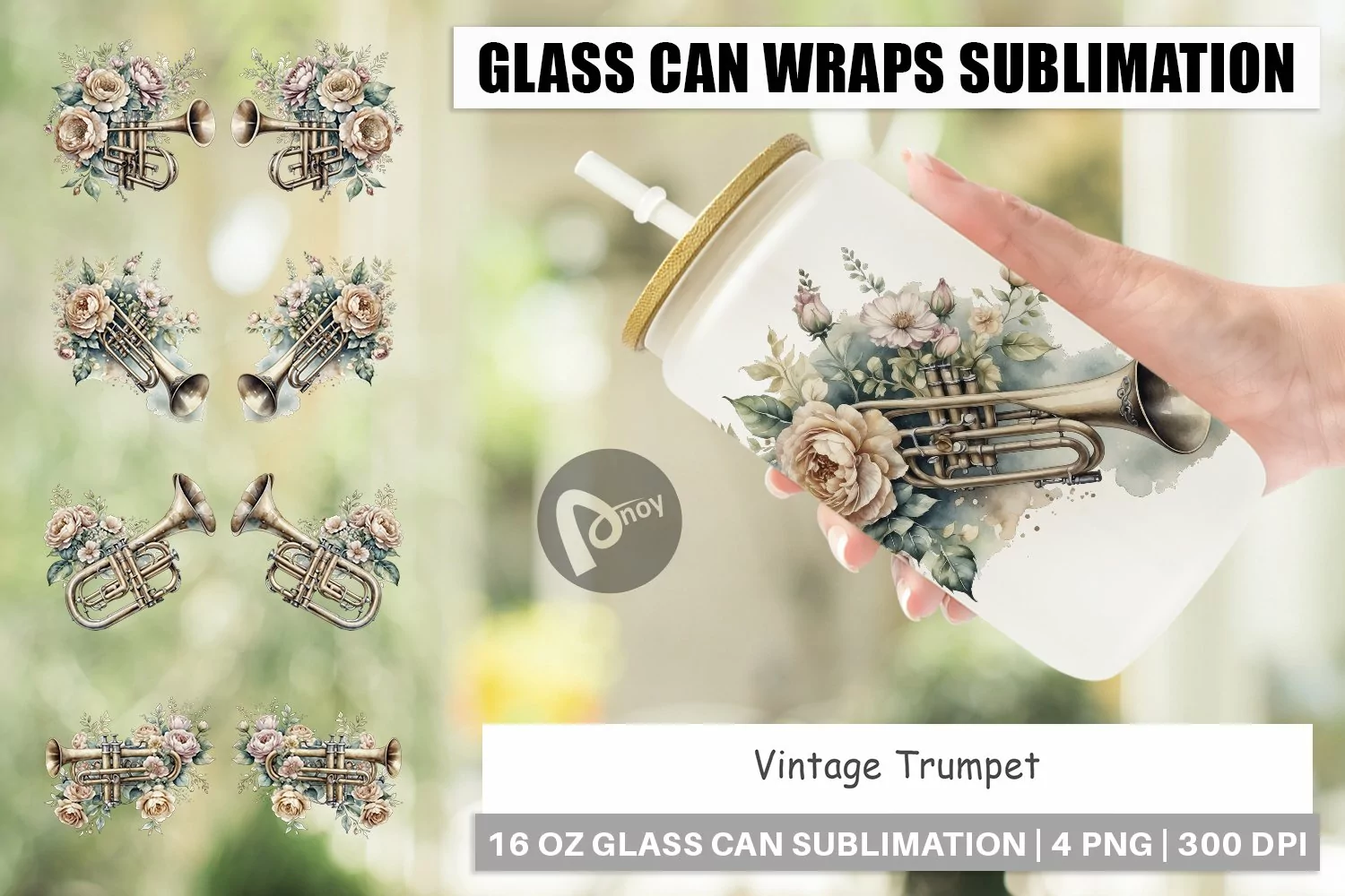 Glass Can Vintage Trumpet product image 1