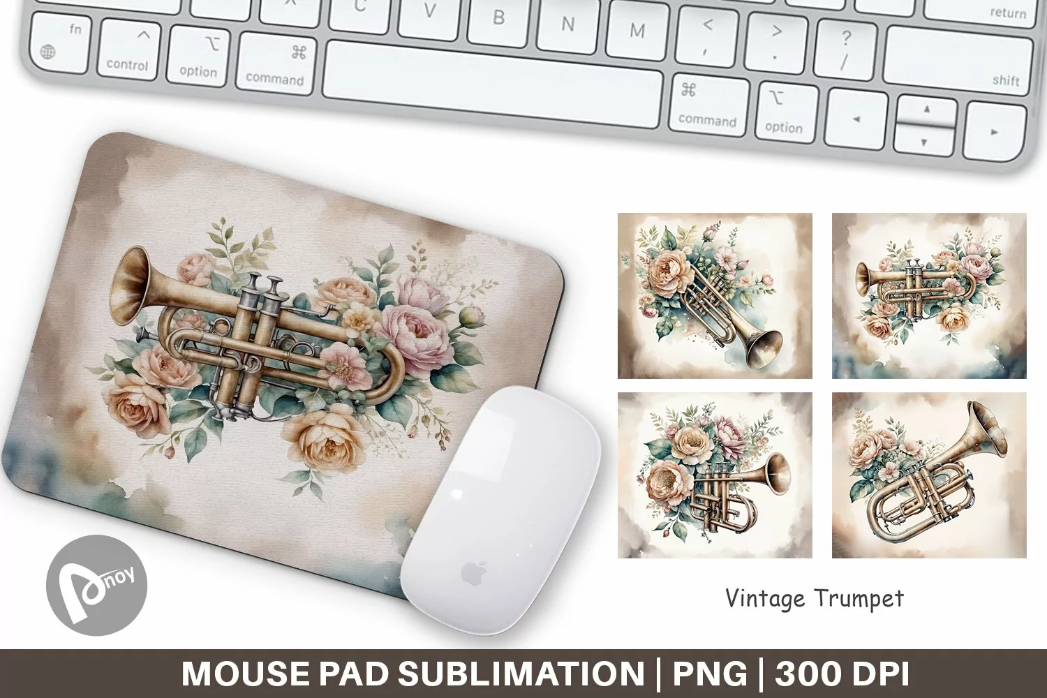 Mouse Pad Vintage Trumpet product image 1