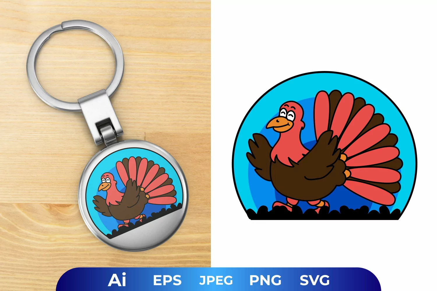 Happy Turkey Keychain product image 1