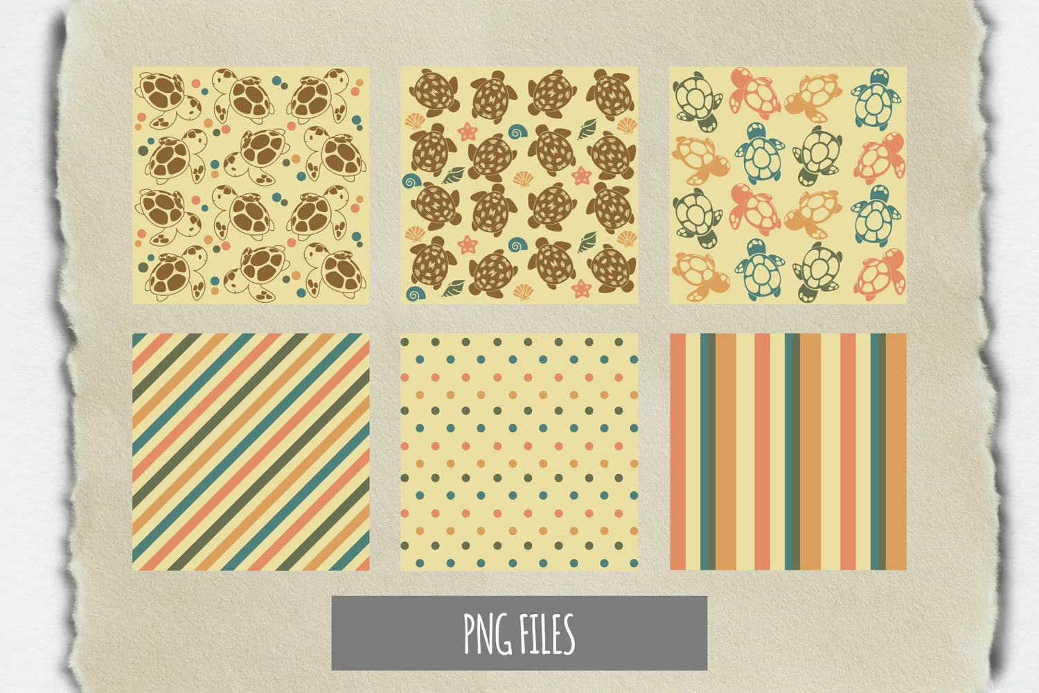 Vintage Turtle Pattern with Vintage Color Paper Pack product image 1
