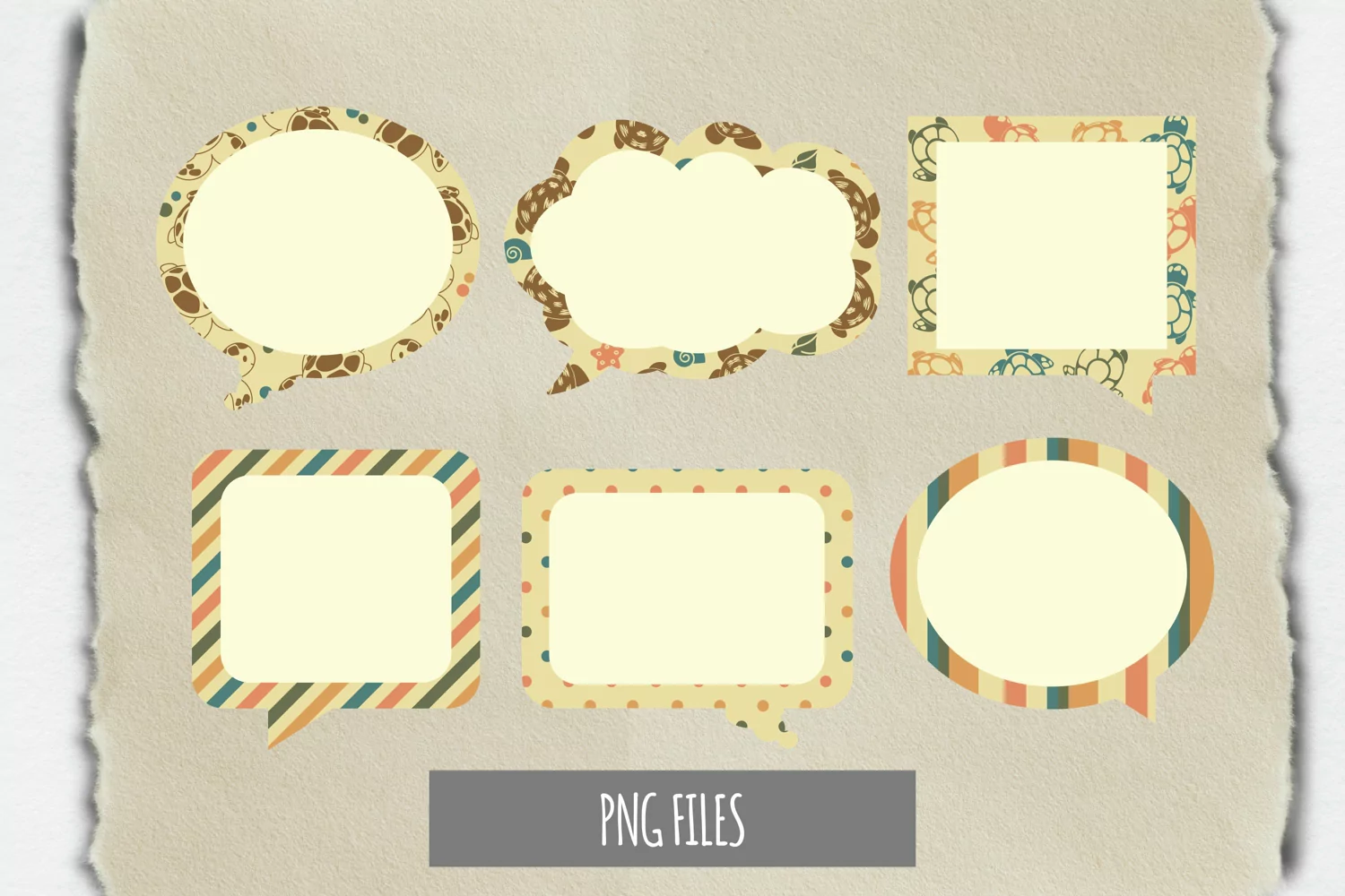 Vintage Turtle Pattern with Vintage Color Speech Bubbles product image 1
