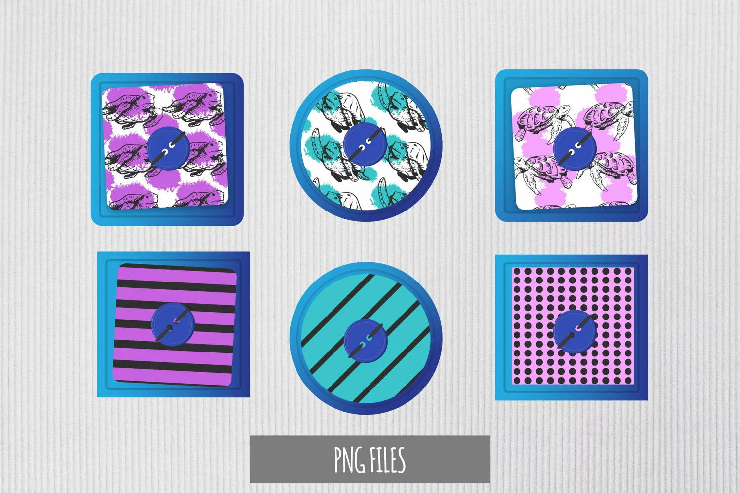Vintage Turtle Pattern with Vintage Seamless Pattern Button product image 1