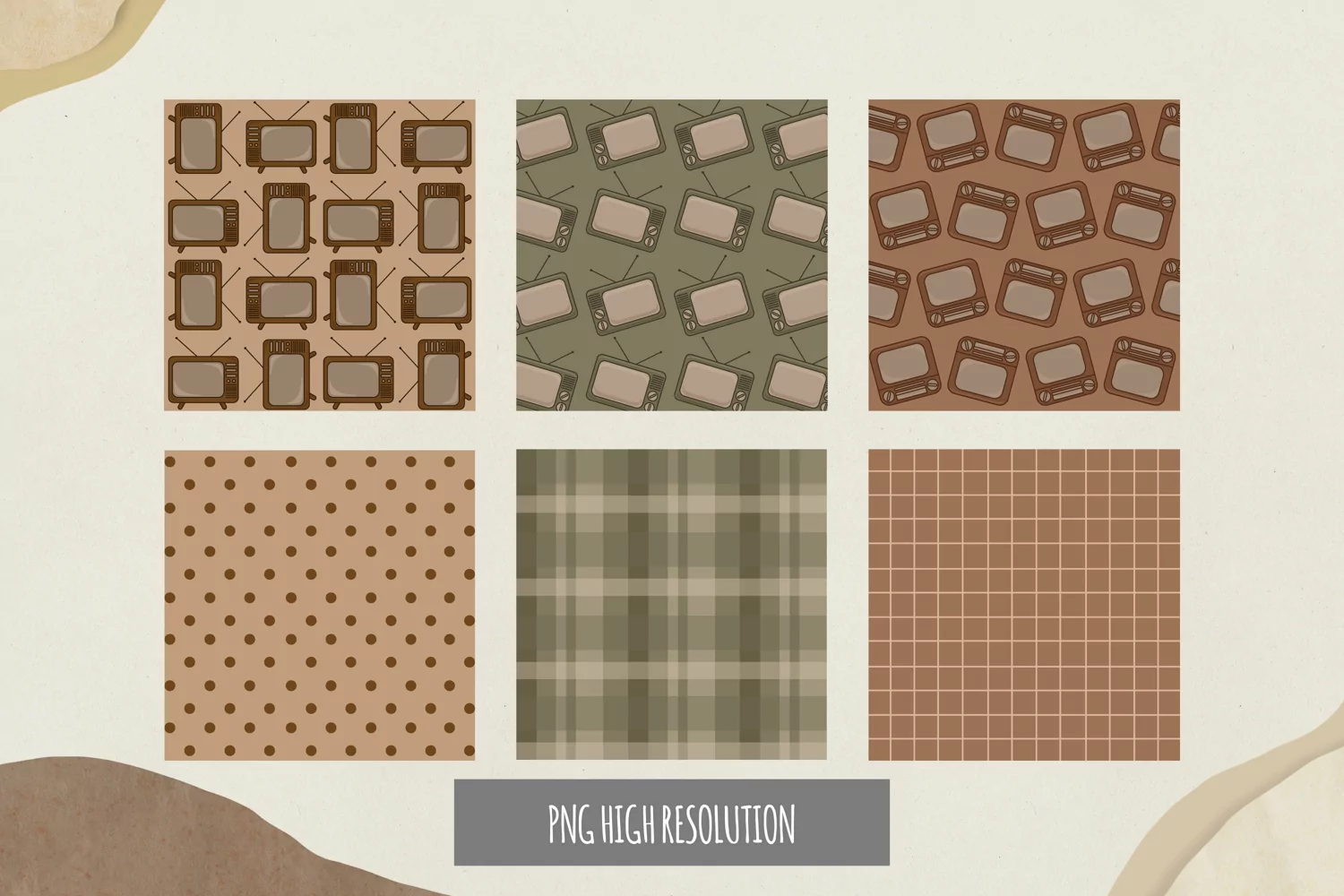 Vintage TV Seamless Pattern Paper Pack product image 1