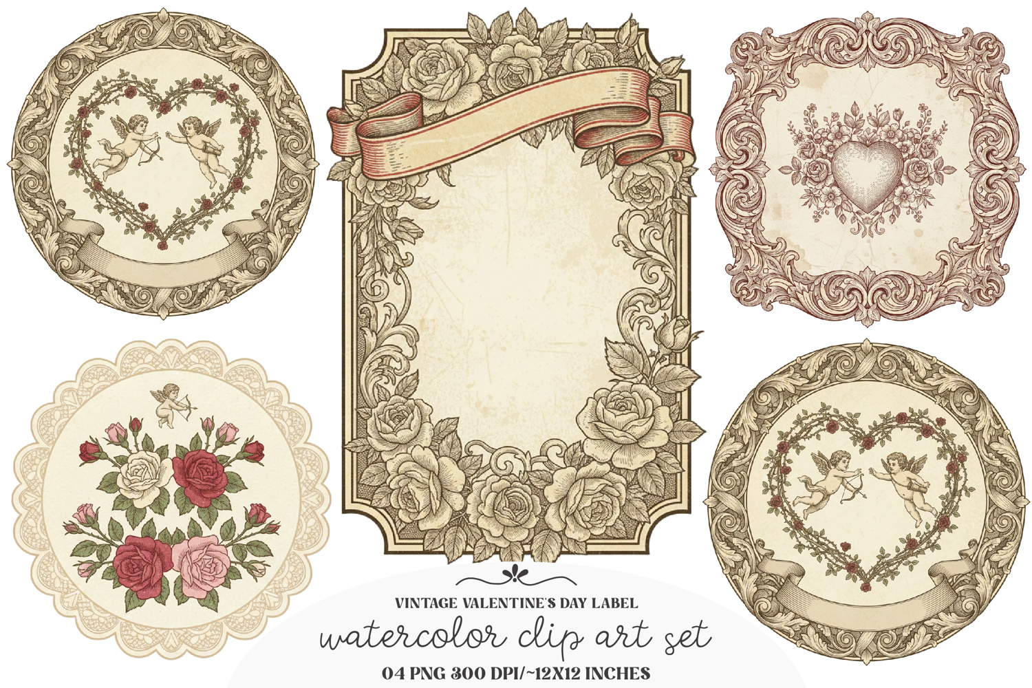 Vintage Valentine's Day Label Printable product image 1