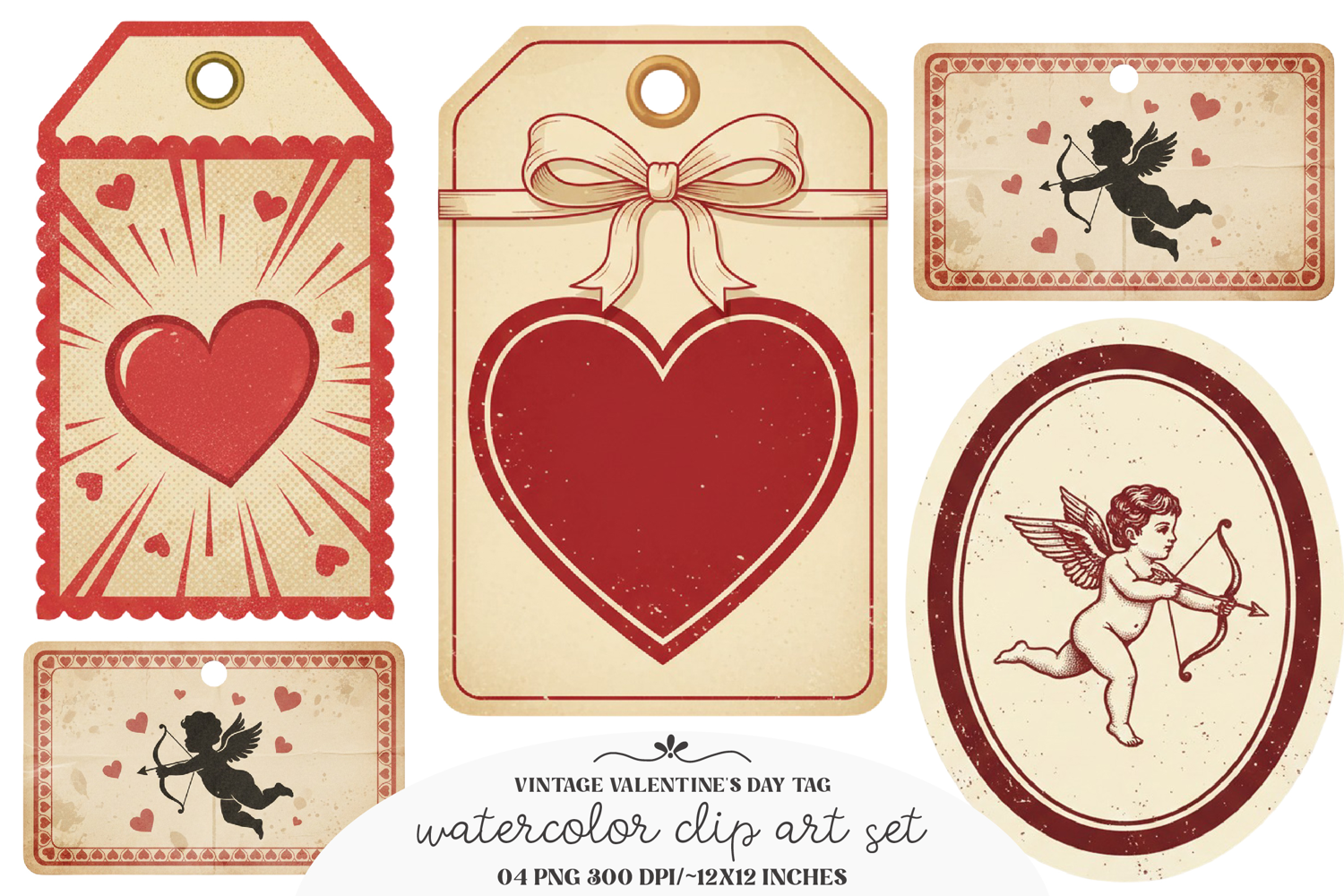 Vintage Valentine's Day Tag Printable - Valentine's Day Tag product image 1