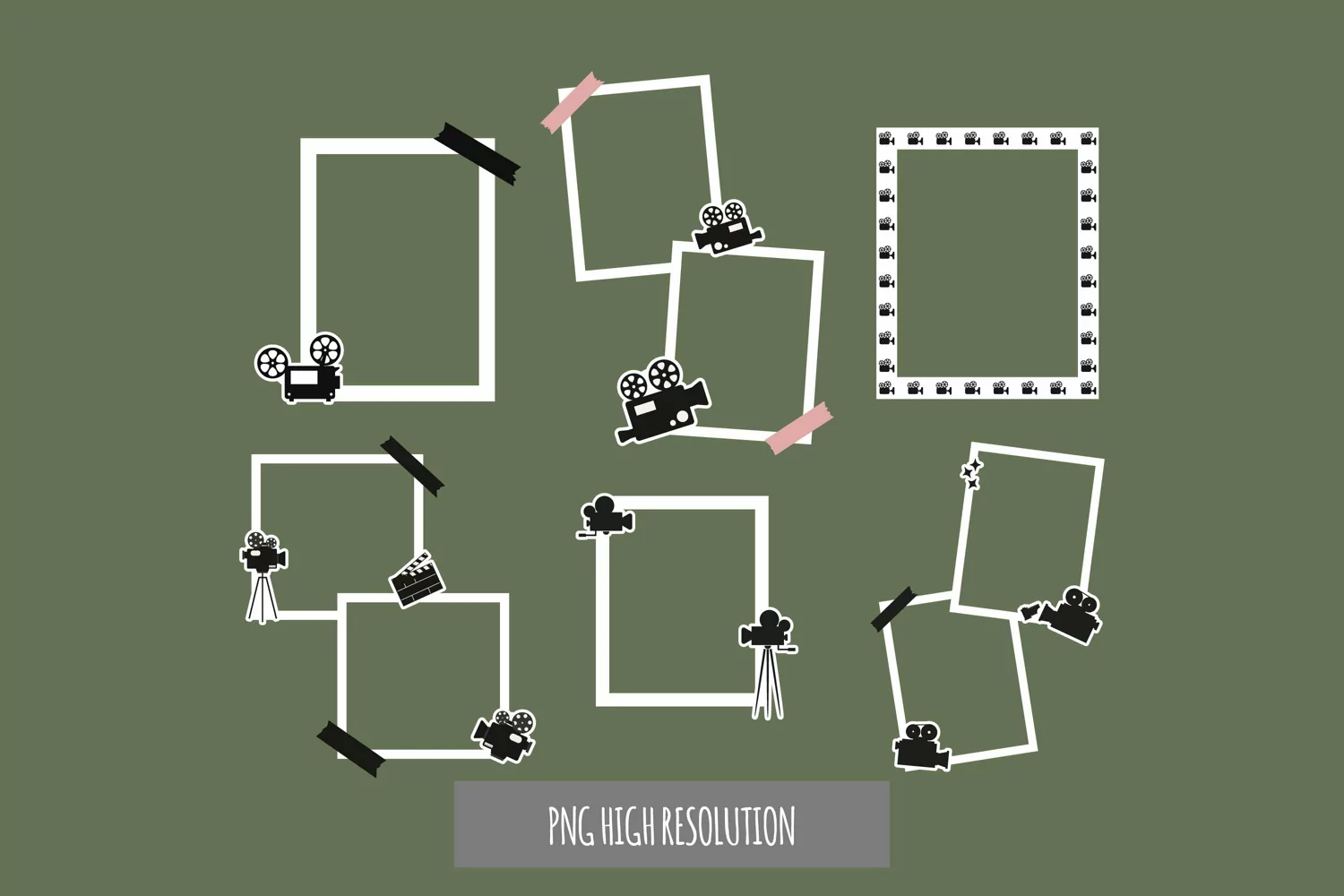 Scrapbooking Vintage Video Camera Frames Set product image 1