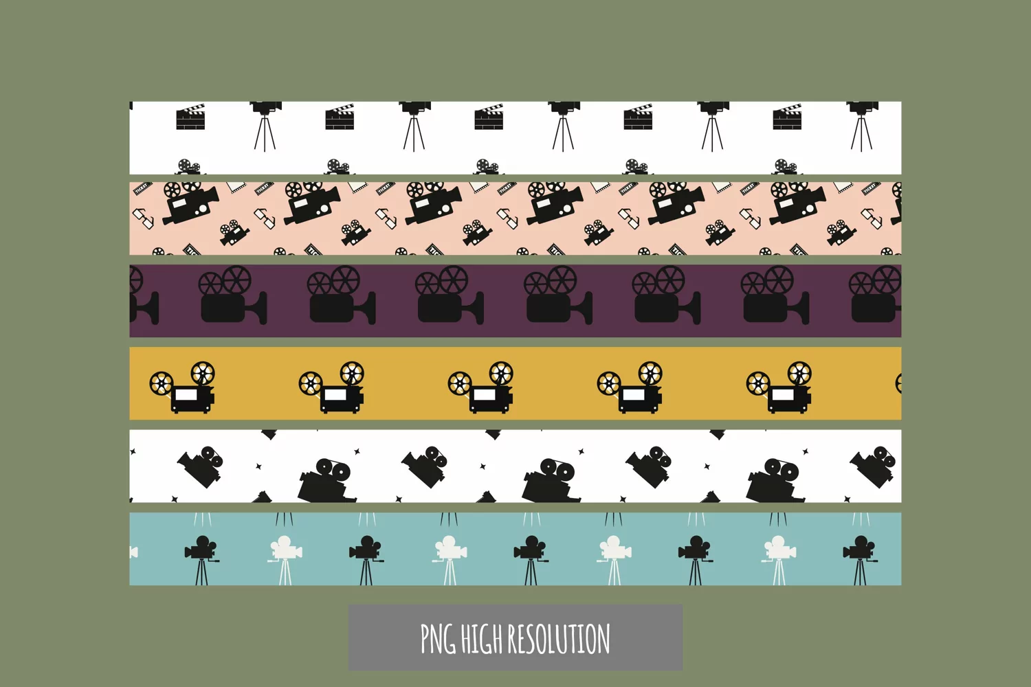 Vintage Video Camera Seamless Strips product image 1
