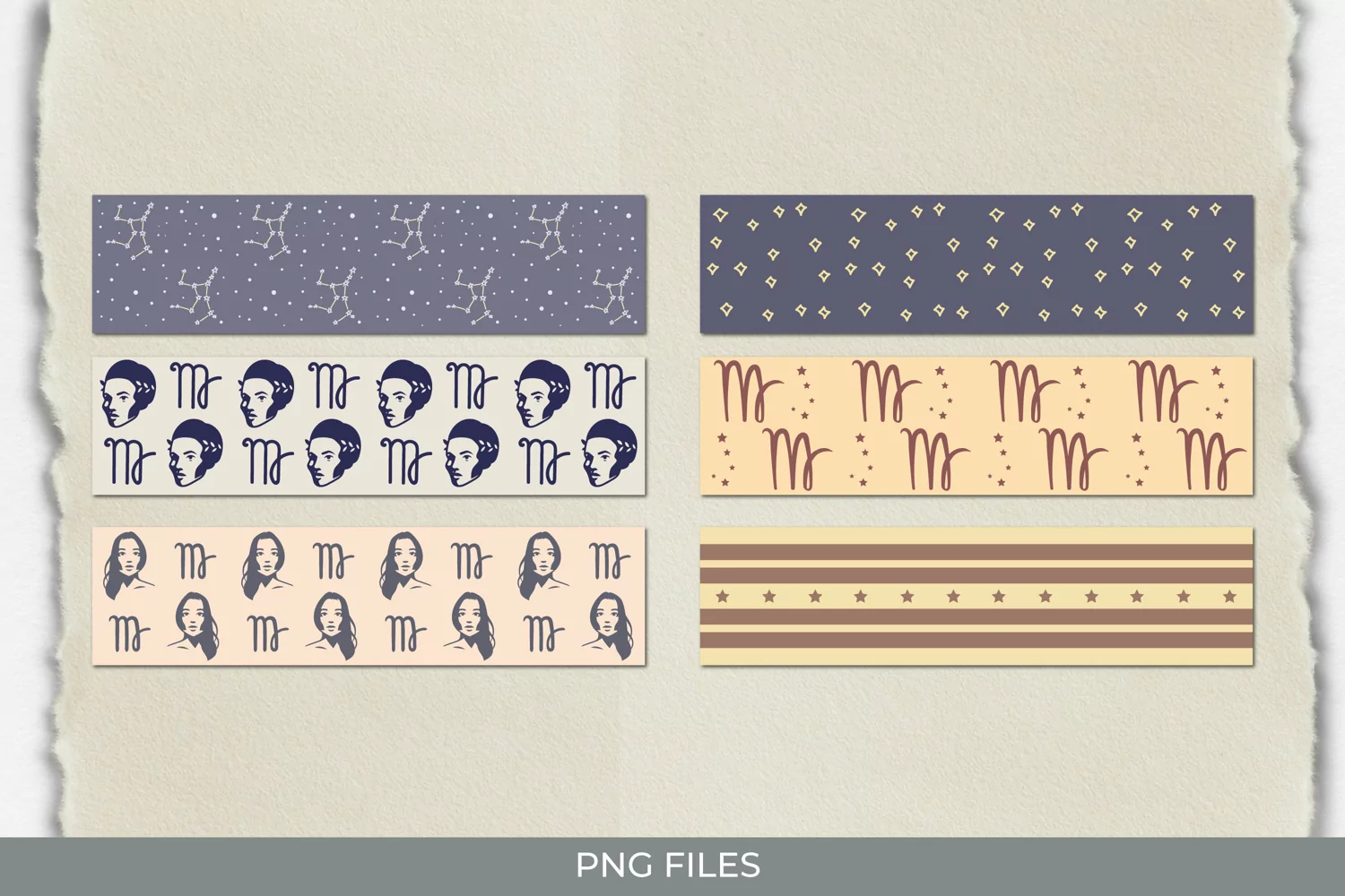 Vintage Virgo Sign Seamless Pattern Strips product image 1