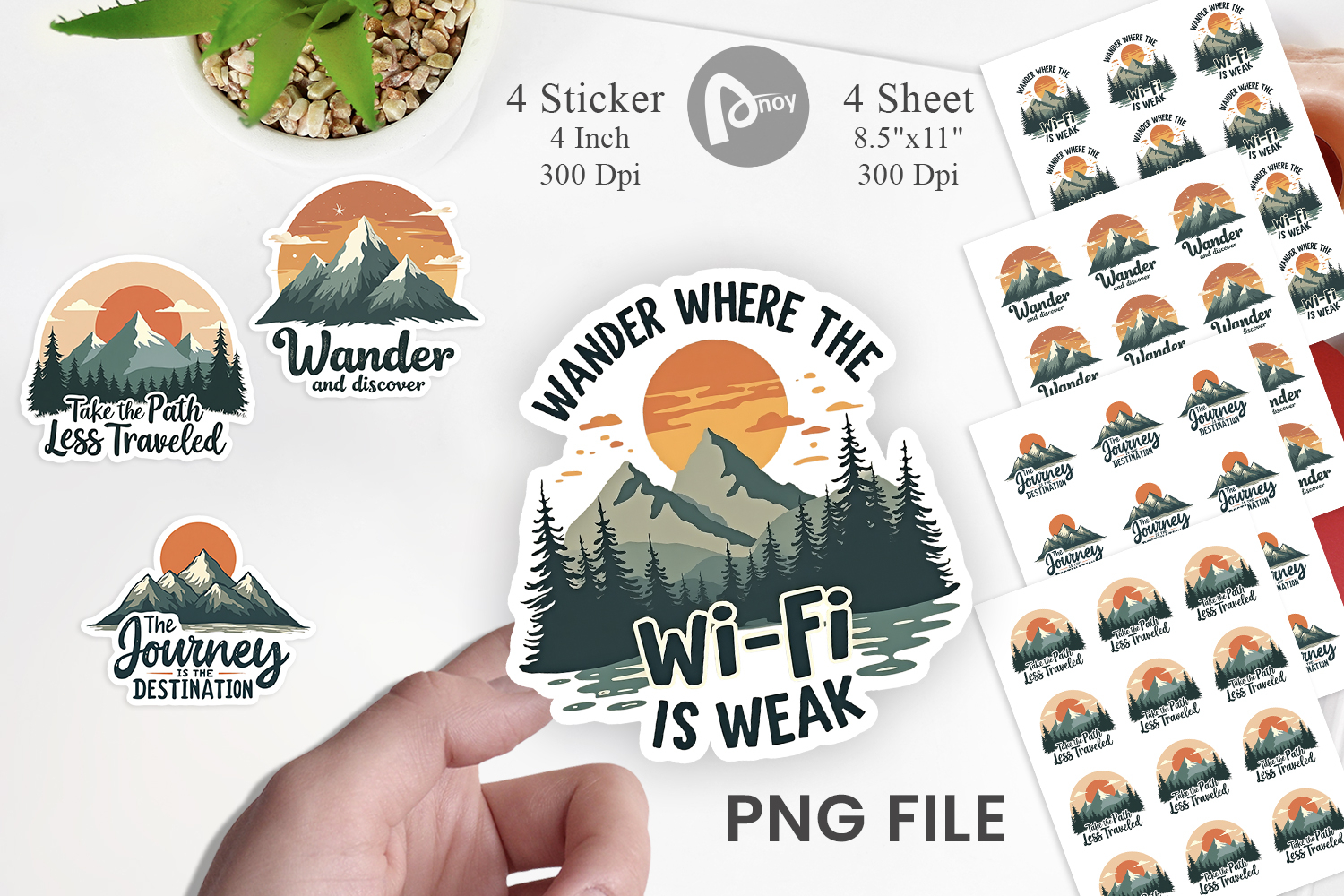 Vintage Wanderlust Quotes Sticker product image 1