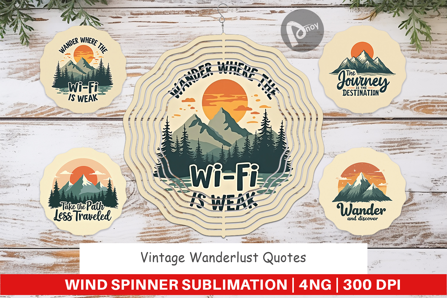 Wind Spinner Vintage Wanderlust Quotes product image 1