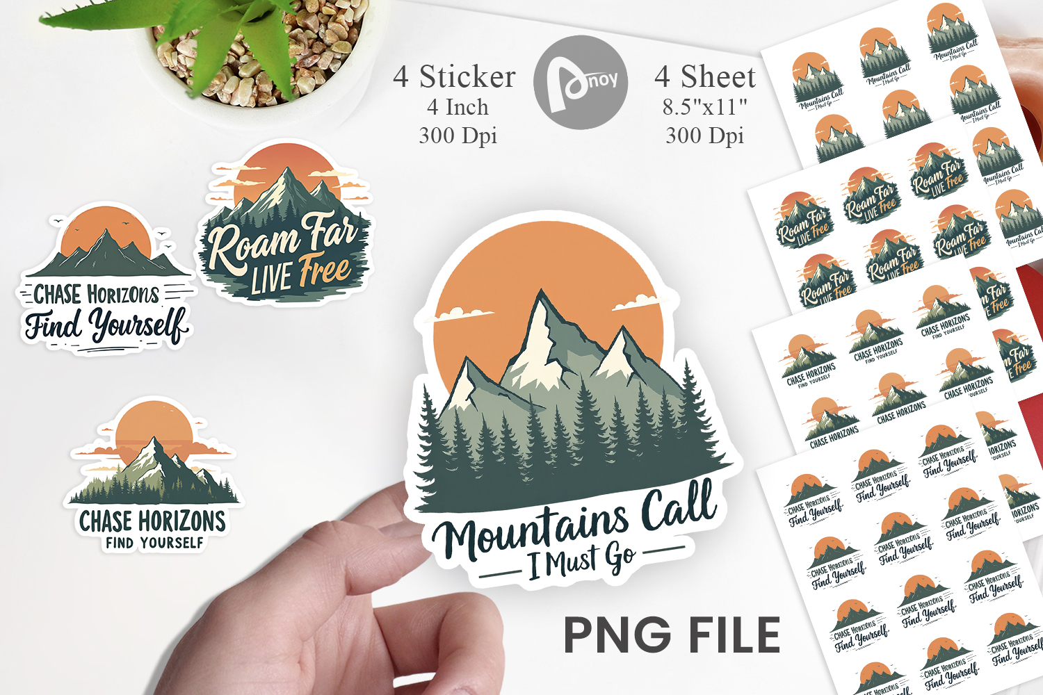 Vintage Wanderlust Quotes Sticker product image 1