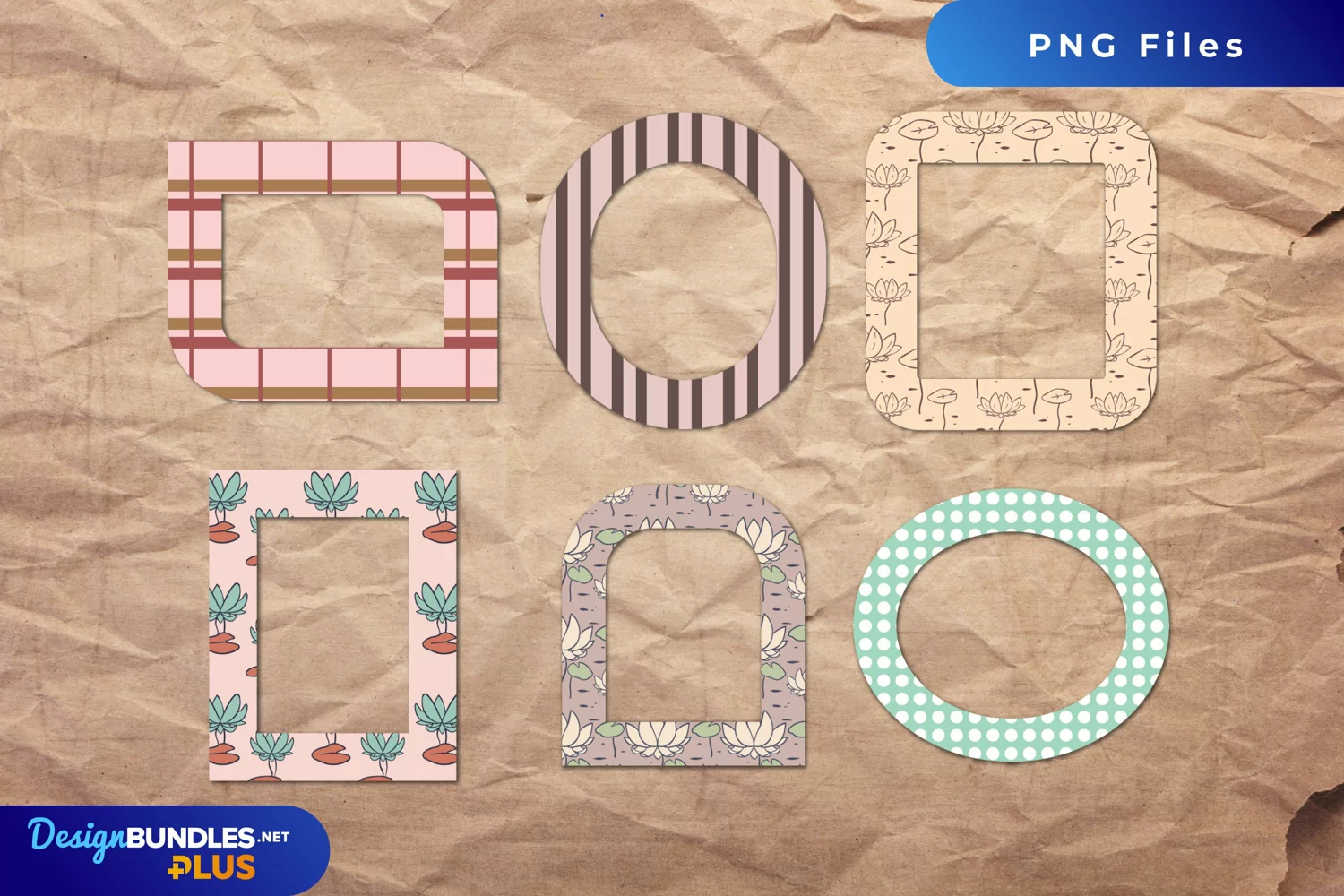 Vintage Water Lily Flowers Pattern Frames product image 1