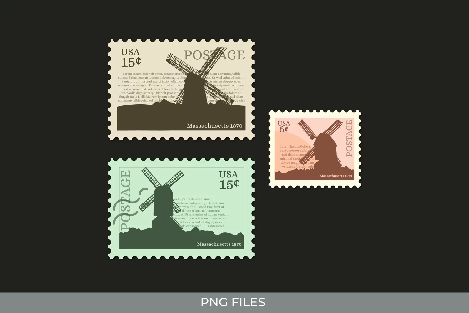 Vintage Windmill Postage - Scrapbook Clipart product image 1