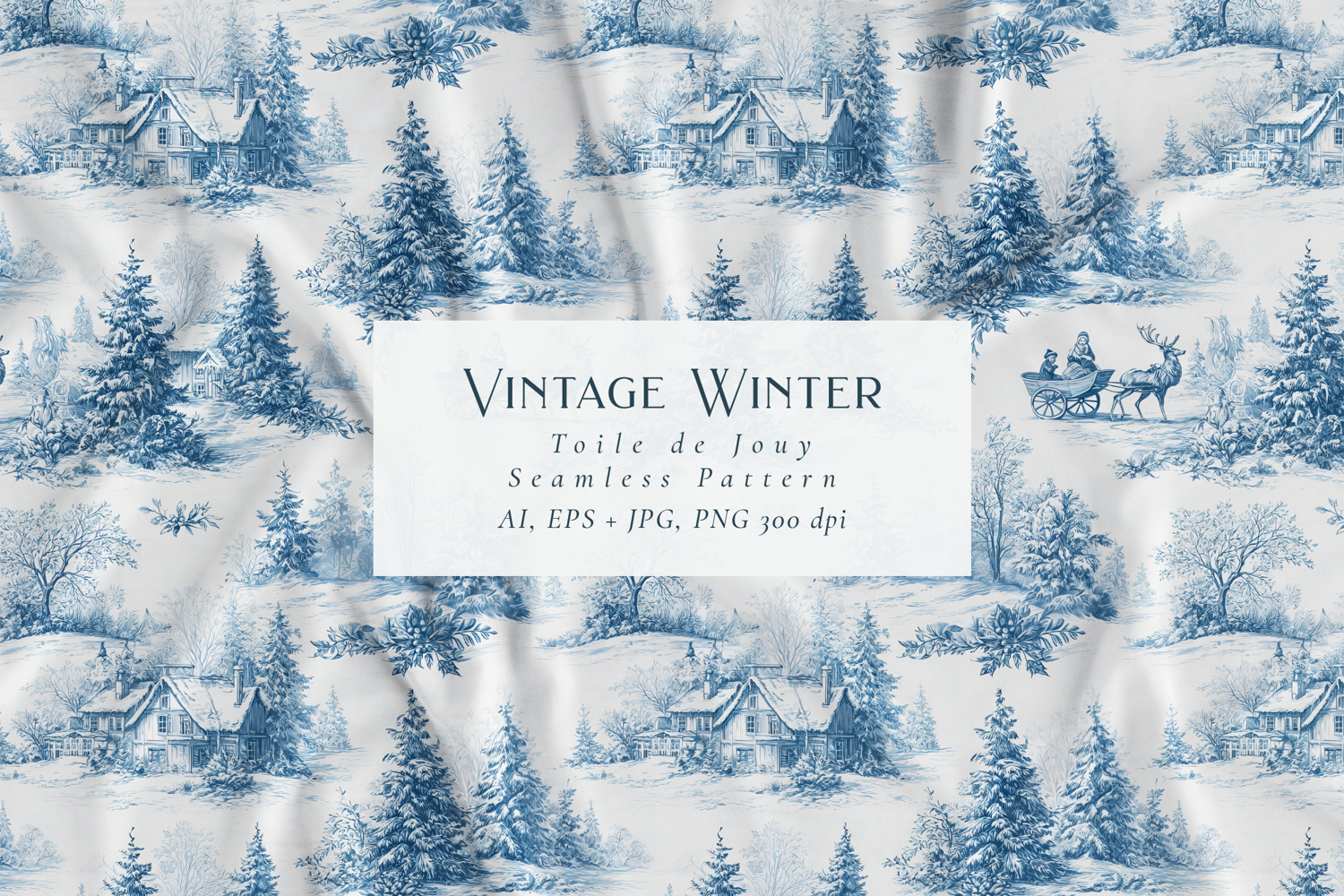 Vintage Winter Toile Pattern product image 1
