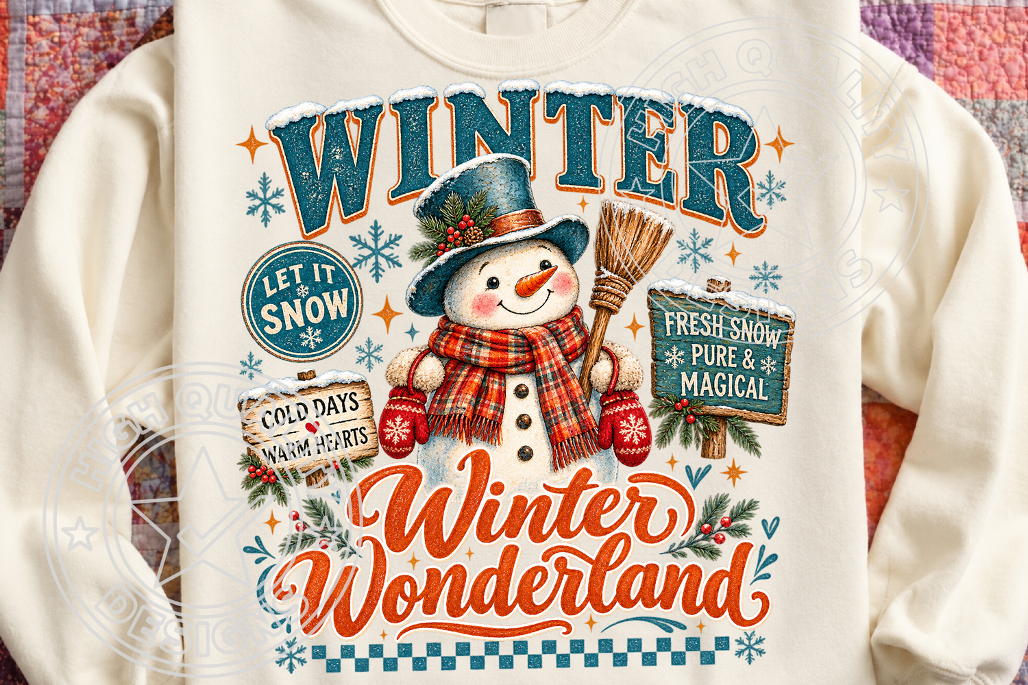 Vintage Winter Wonderland Snowman PNG product image 1
