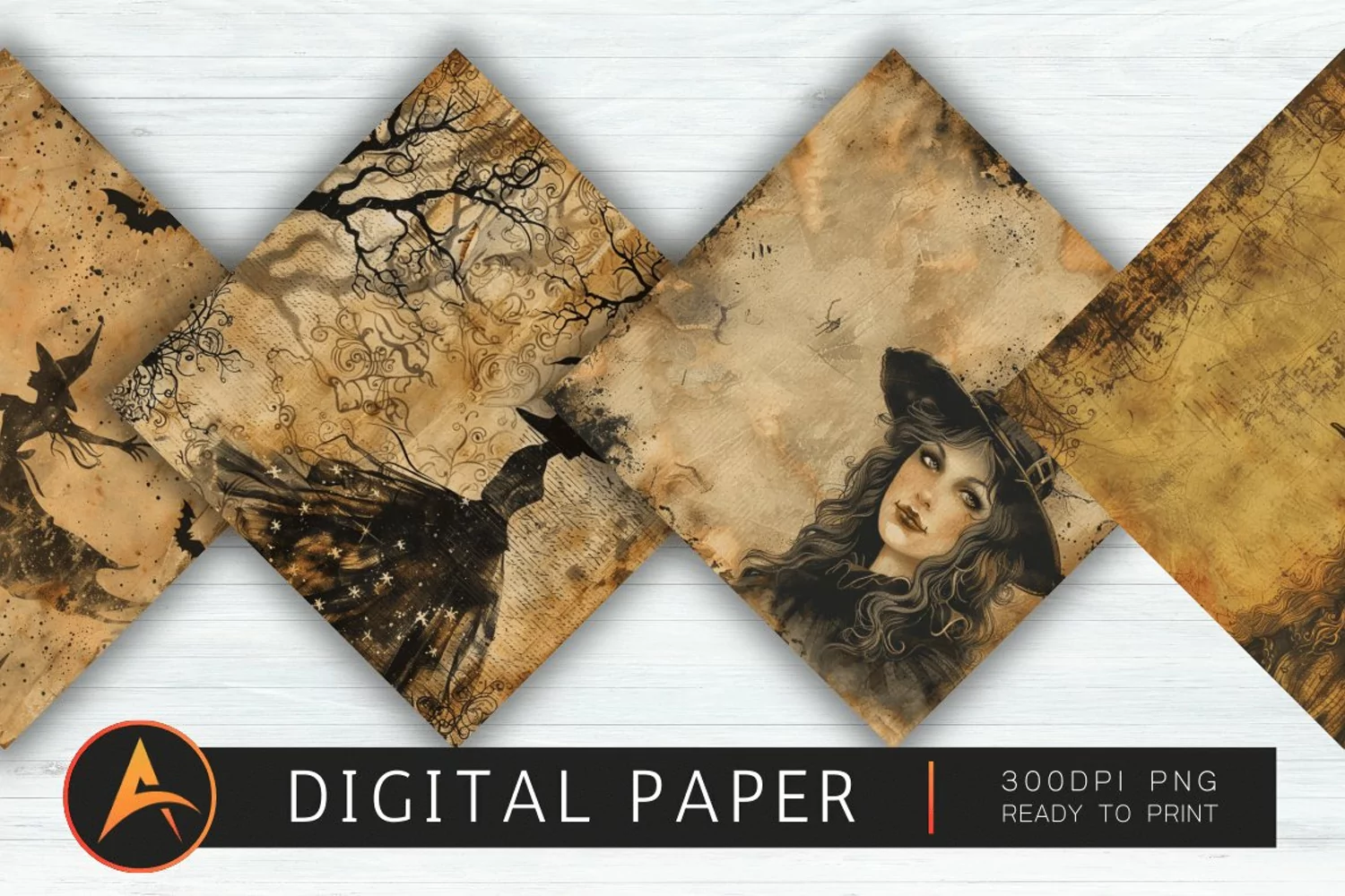 Vintage Witch Digital Paper product image 1