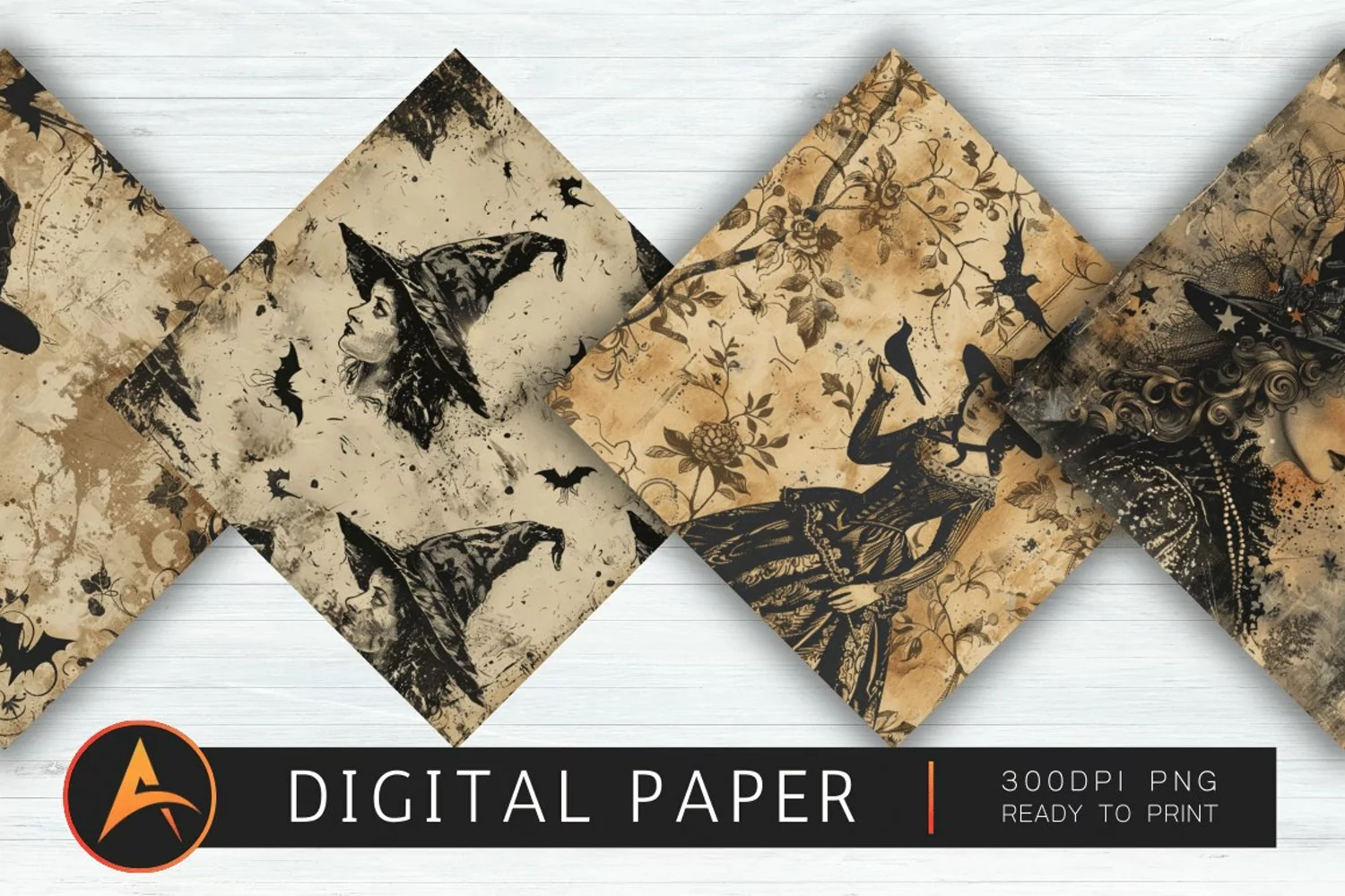 Vintage Witch Digital Paper product image 1
