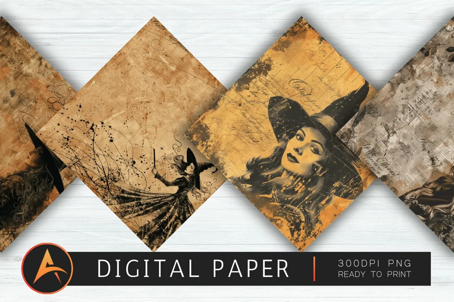 Vintage Witch Digital Paper product image 1