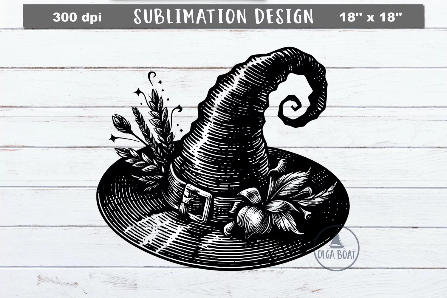 Vintage witch hat clipart  Halloween clipart