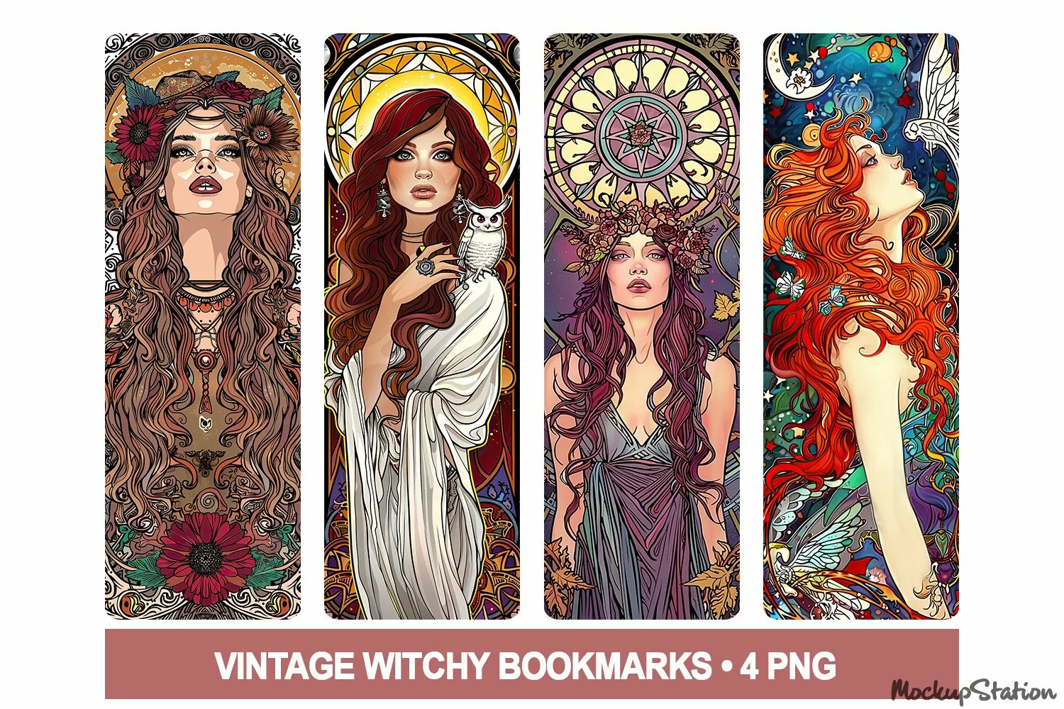Vintage Bookmarks Printable PNG | Wiccan Witchy Designs PNG product image 1
