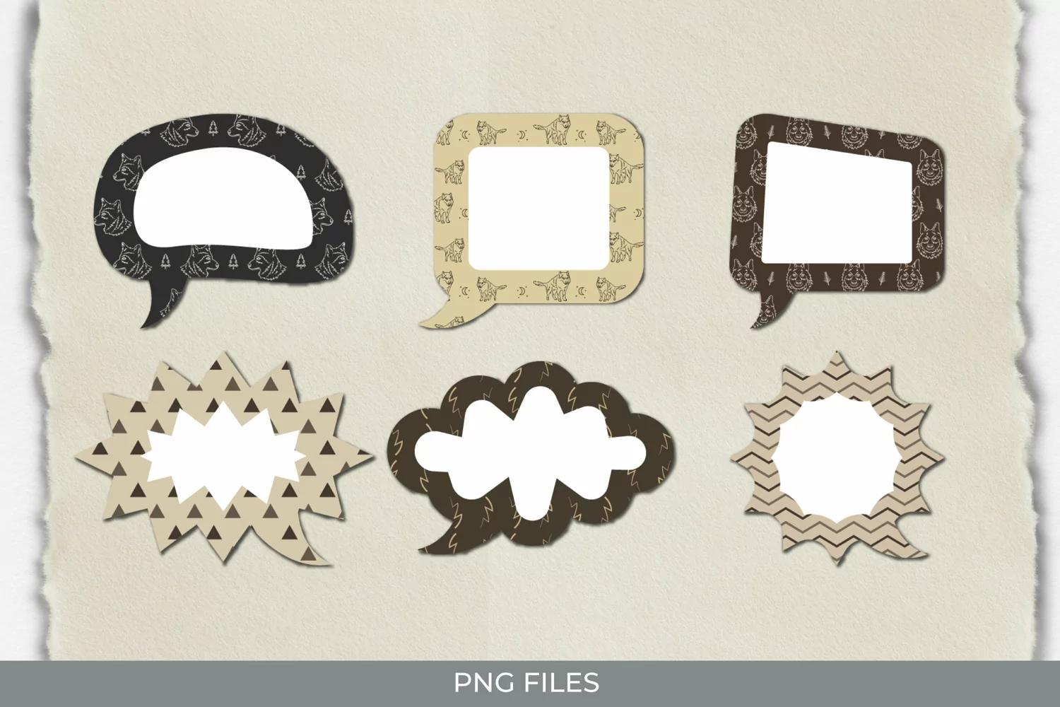 Vintage Wolf Seamless Pattern Speech Bubbles product image 1