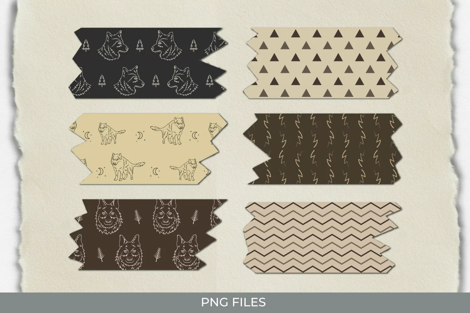 Vintage Wolf Seamless Pattern Tape product image 1