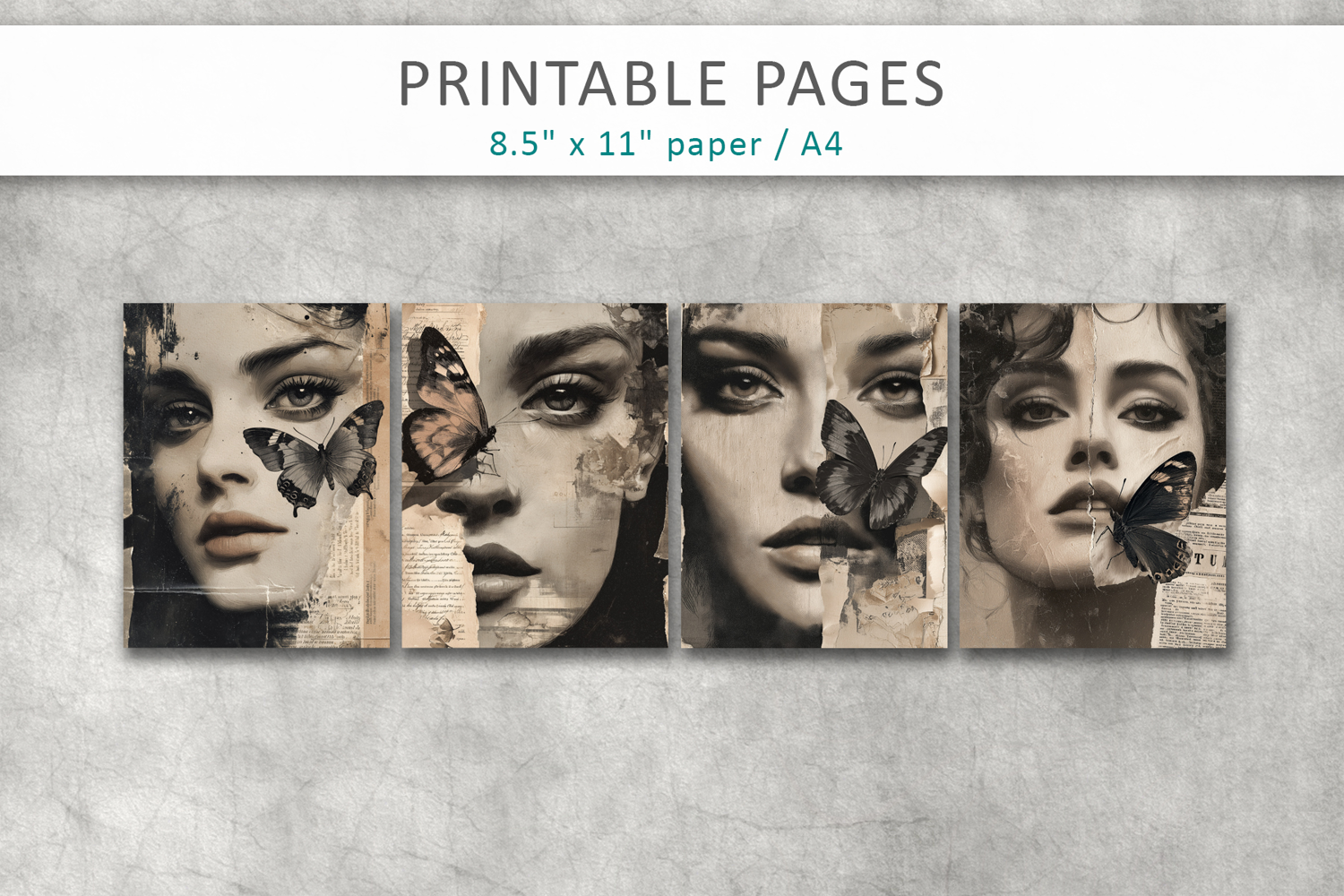 Vintage Woman Junk Journal, Shabby Chic Ephemera product image 1