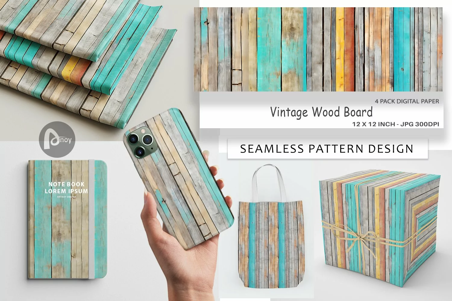 Digital Paper Vintage Wood Board product image 1