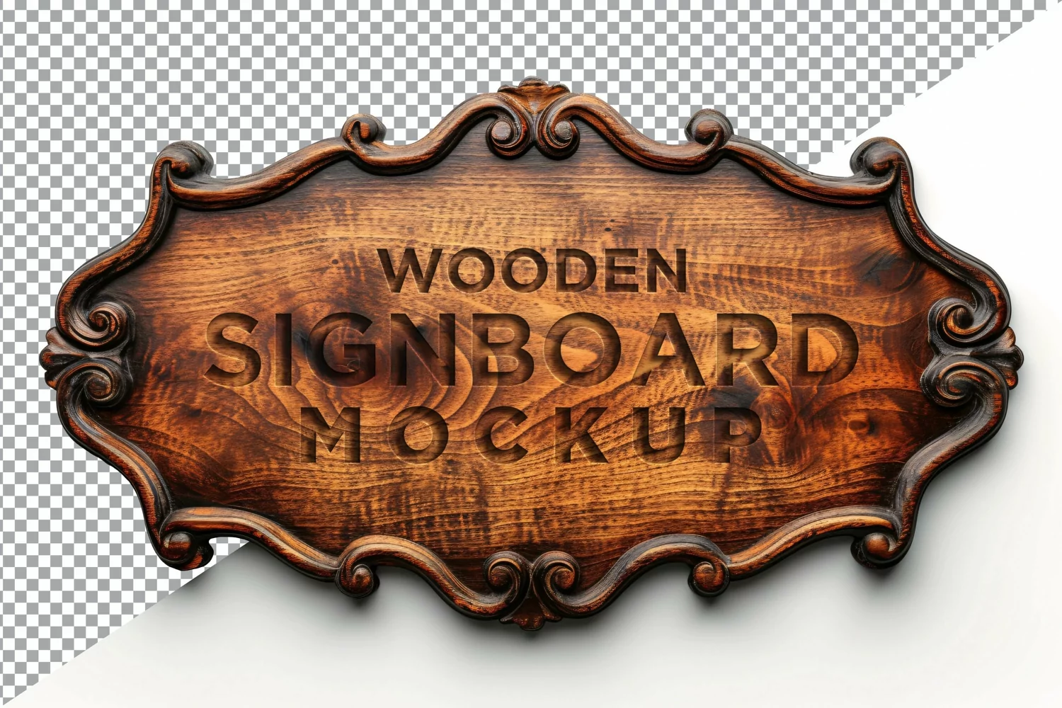 Vintage Wooden Signboard Mockup product image 1