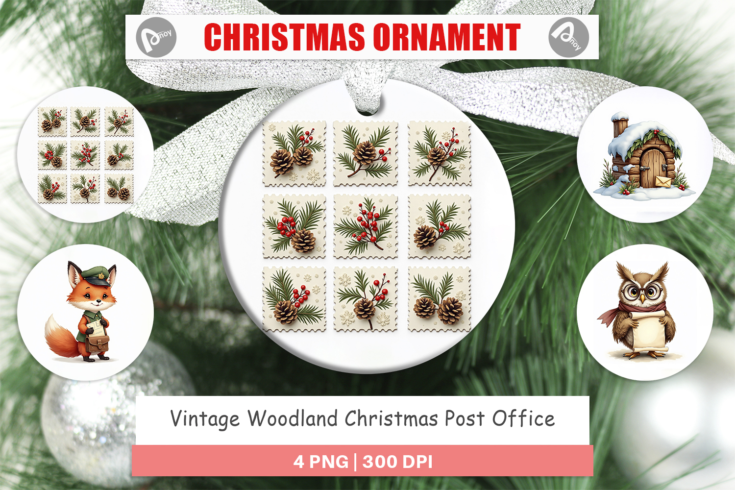 Vintage Woodland Post Office Ornament product image 1