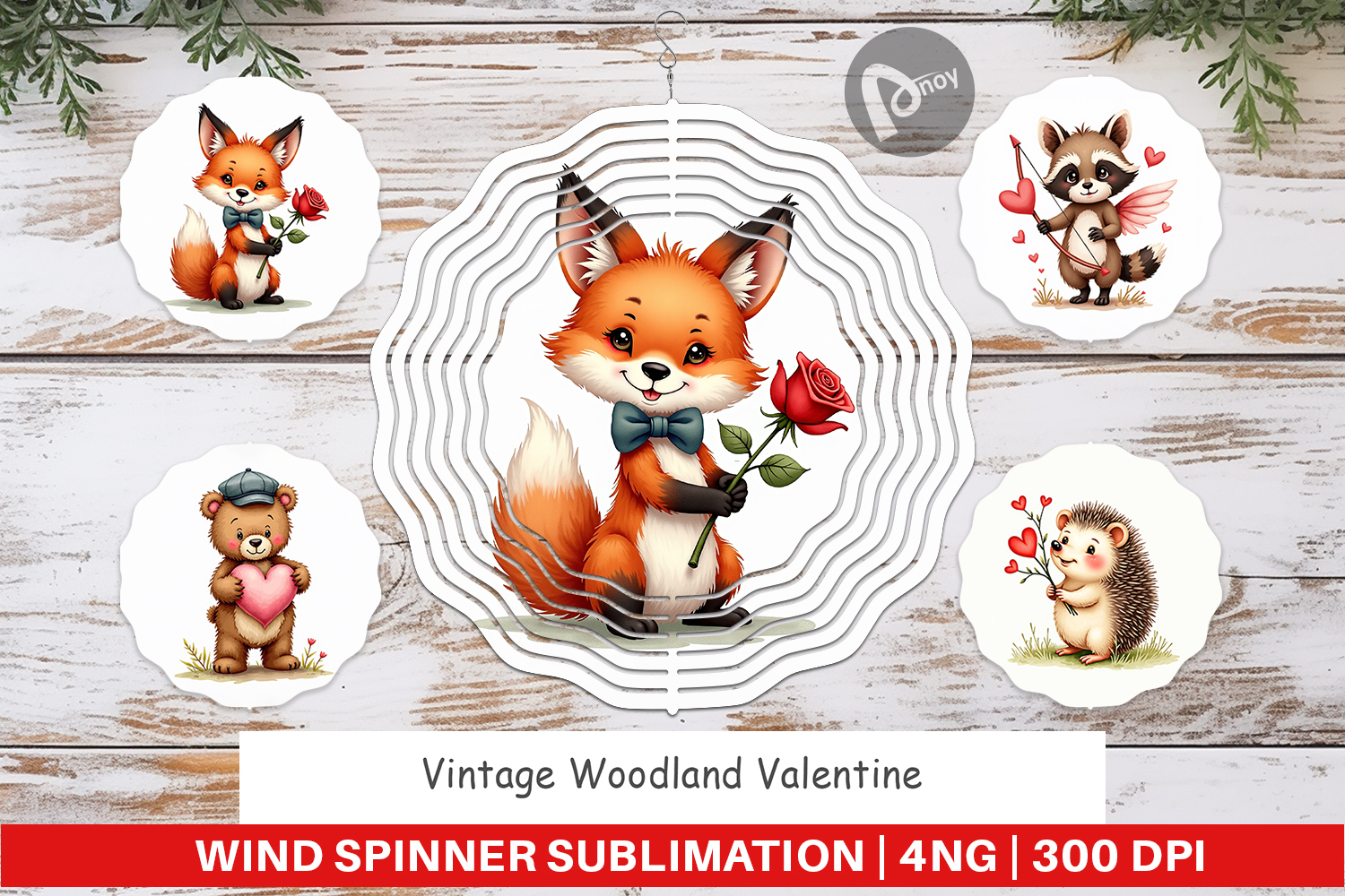 Vintage Woodland Valentine Wind Spinner product image 1