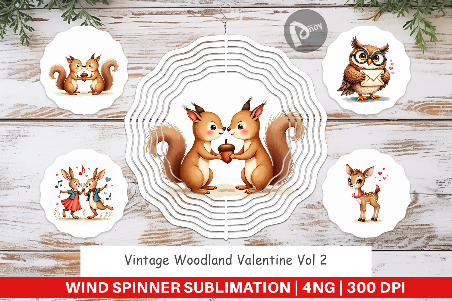 Vintage Woodland Valentine Wind Spinner product image 1