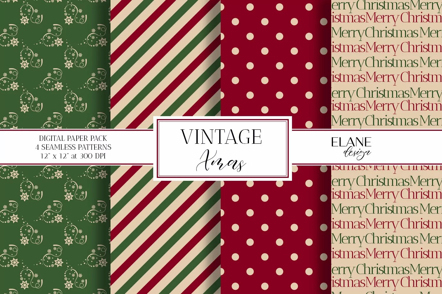 Vintage Christmas Digital Paper product image 1