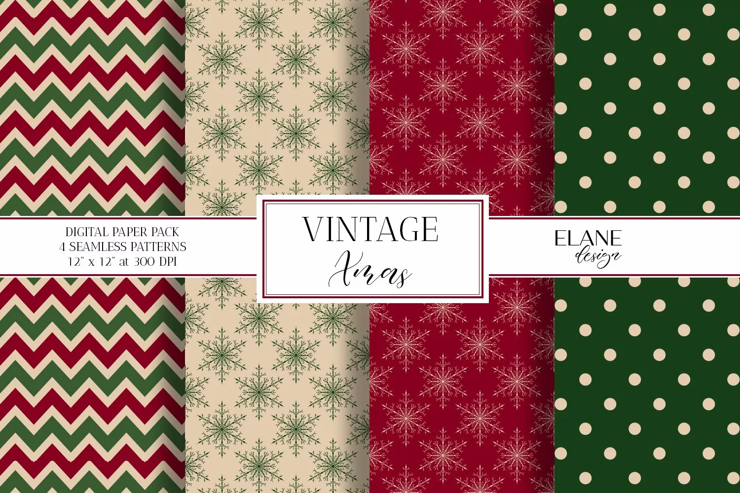 Vintage Christmas Digital Paper product image 1